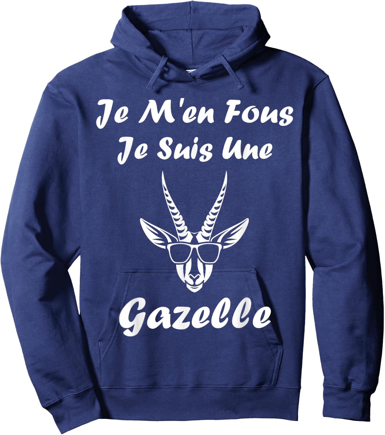 Animals Cute Gazelle Je m'en cares je suis une Gazelle , Black, S Hoodie - Hoodie | Navy