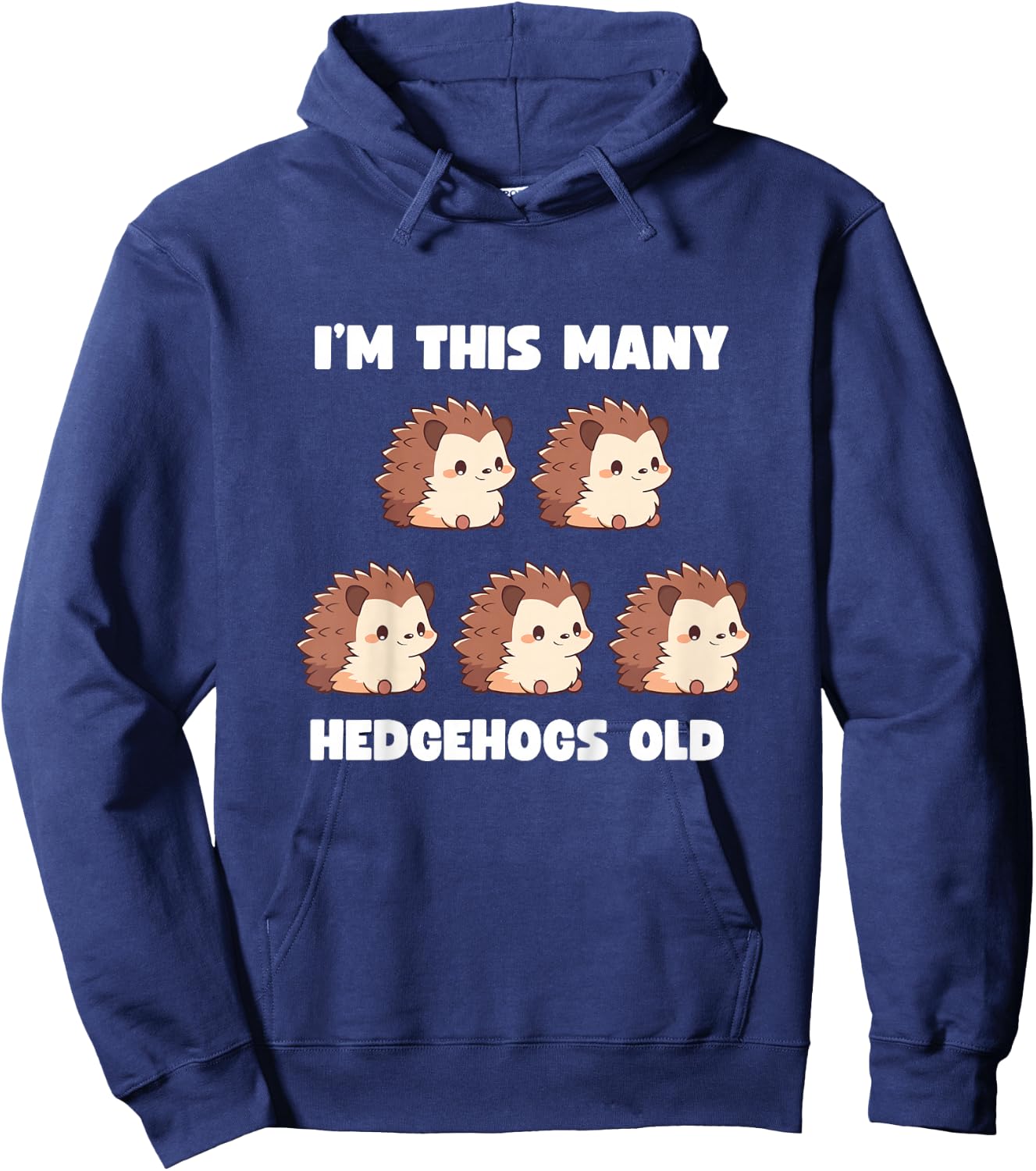 Kids I'm This Many Hedgehogs Old - Hedgehog 5th Birthday 5 Years Hoodie - Hoodie | Navy
