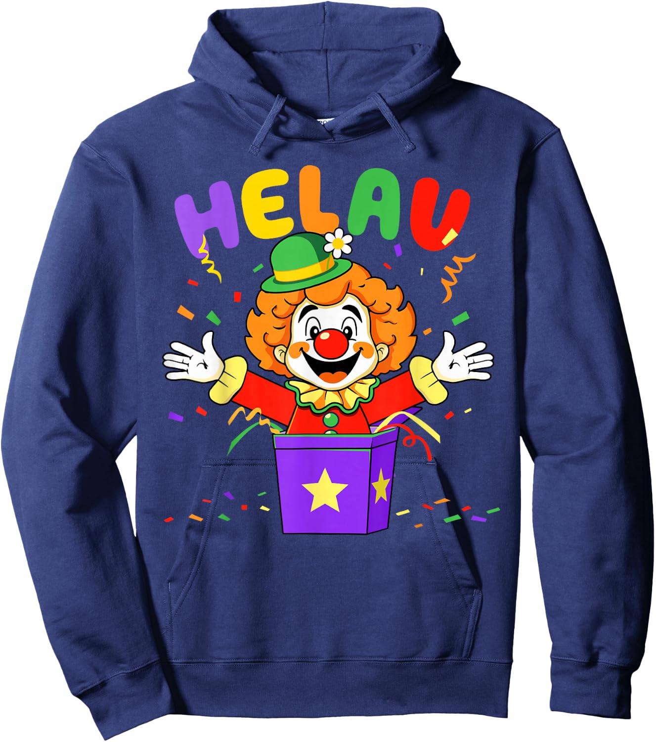 Helau Clown in Box Costume for Carnival Fancy Dress Hoodie - Hoodie | Navy