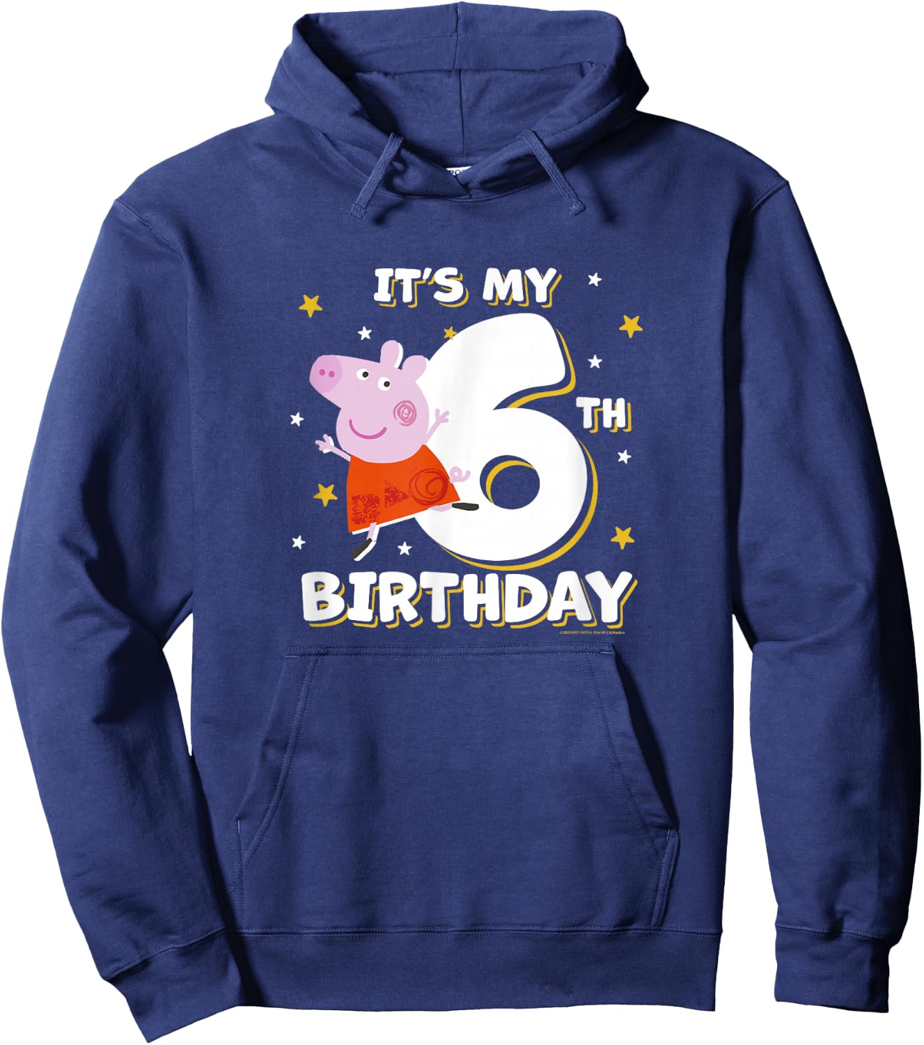 Peppa Pig It's My 6th Birthday Holiday Stars Celebration Hoodie - Hoodie | Navy