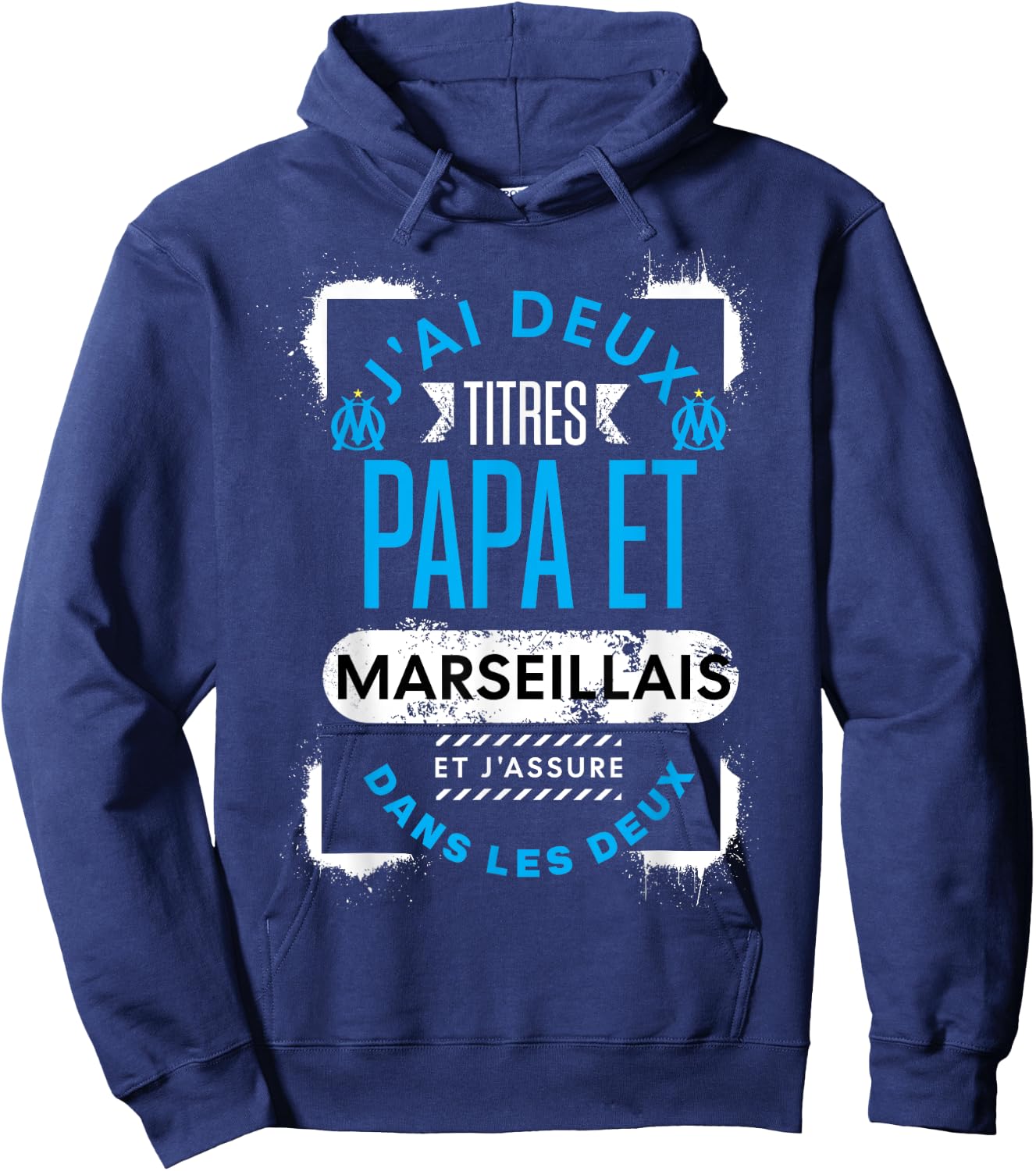 Supporter de Marseille Dad Father's Day Man Humour , Black, S Hoodie - Hoodie | Navy