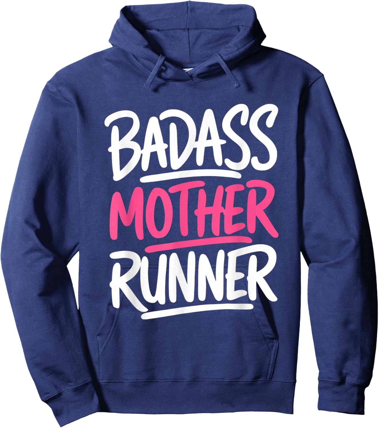 Ladies Funny for Runners Mom Badass Mother Runner Hoodie - Hoodie | Navy