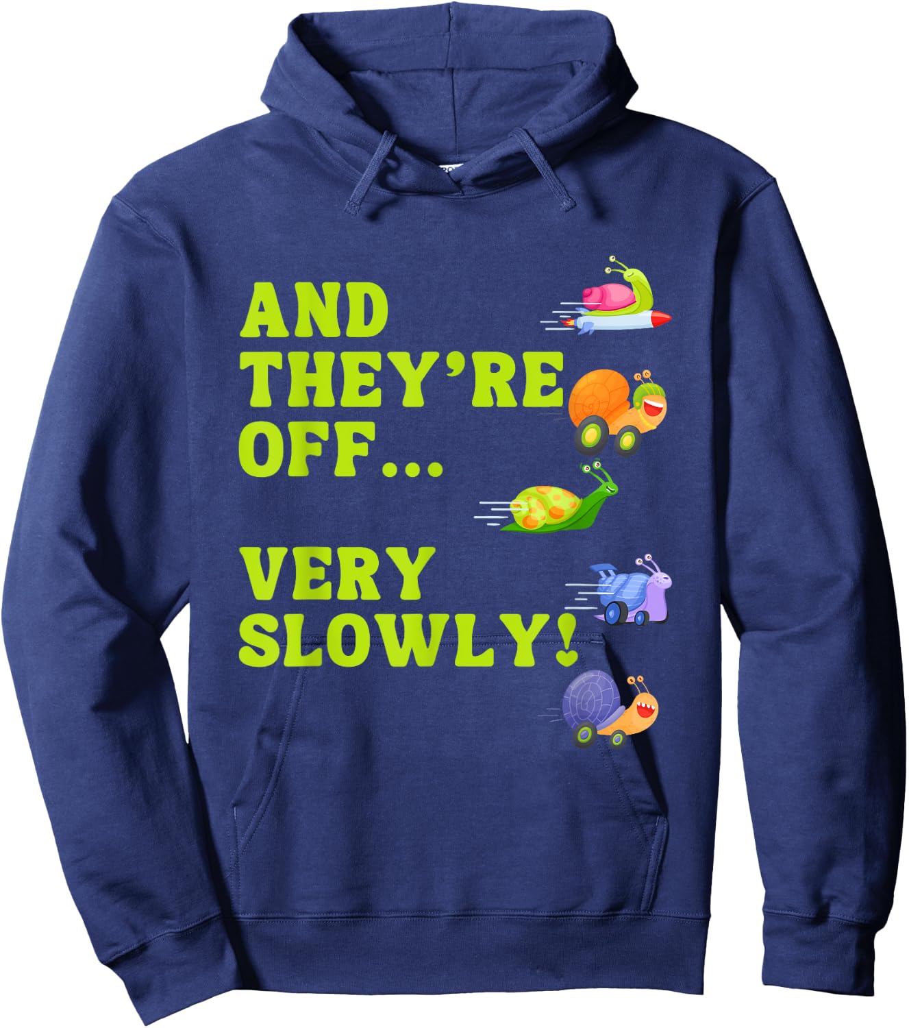 Snail Racing Team Snail Running Team funny Racing snail Hoodie - Hoodie | Navy