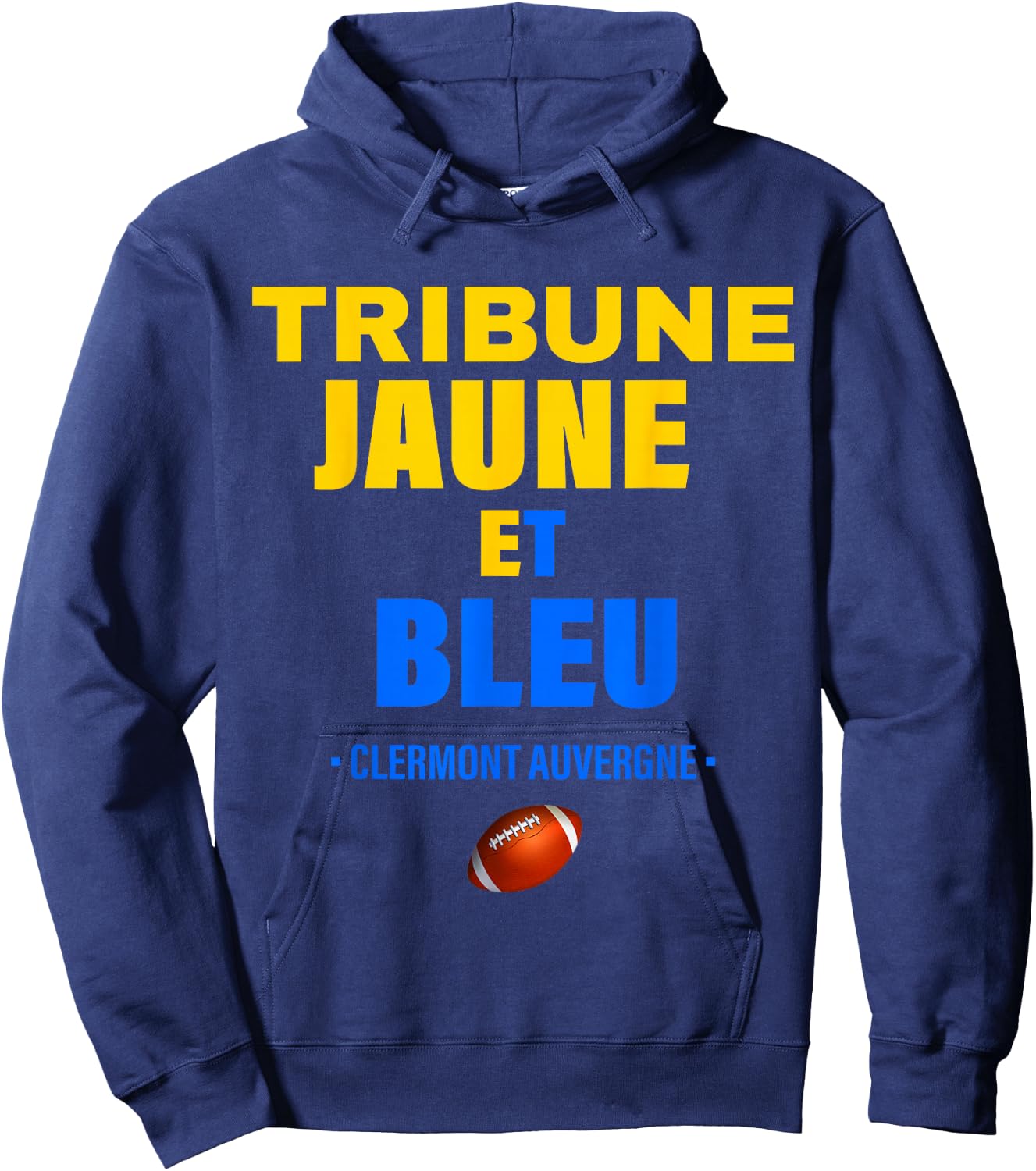Supporter Rugby Clermont Auvergne Tribune Yellow And Blue , Black, S Hoodie - Hoodie | Navy