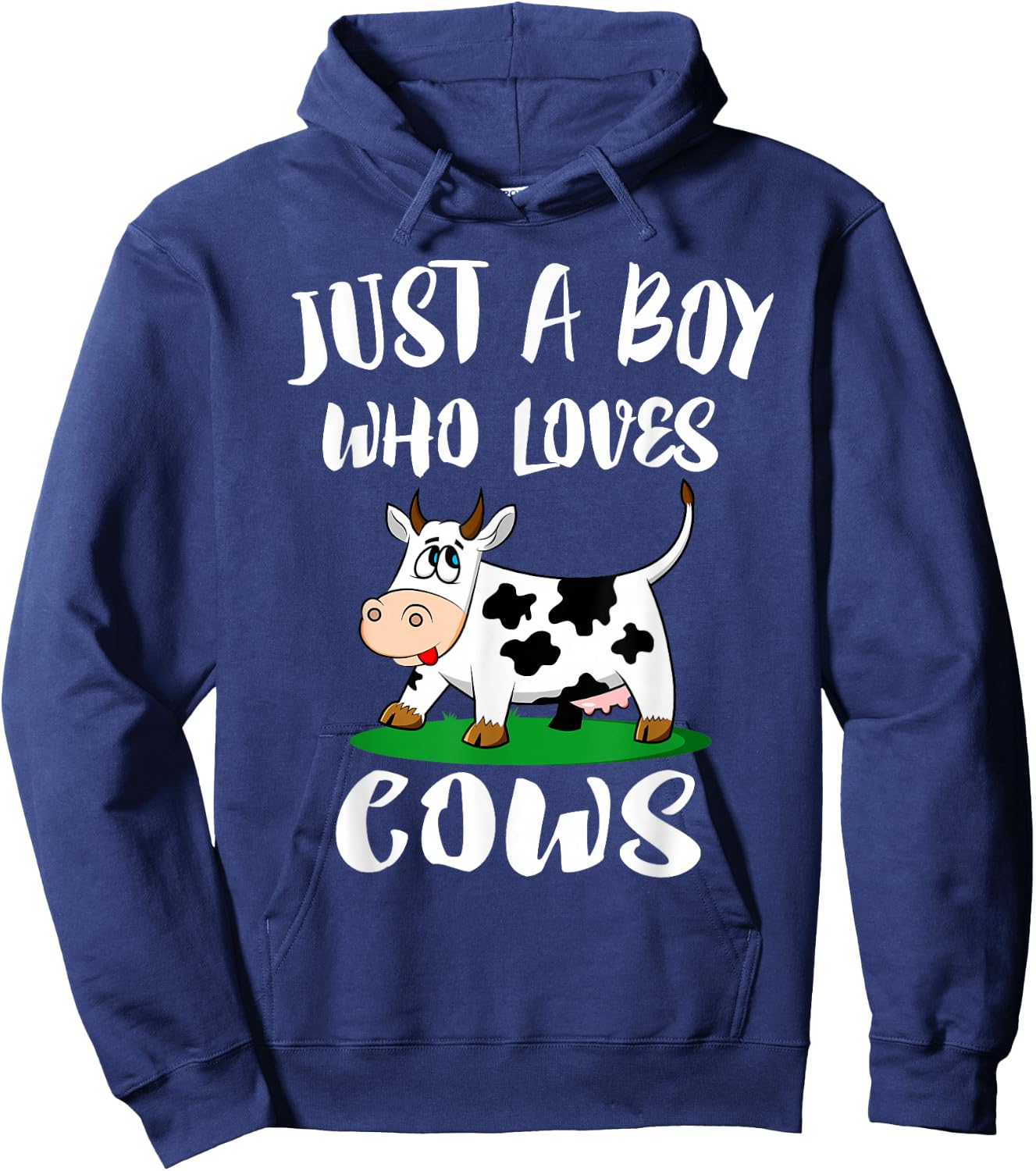 Just A Boy Who Loves Cows Animal Farm Small Hoodie - Hoodie | Navy