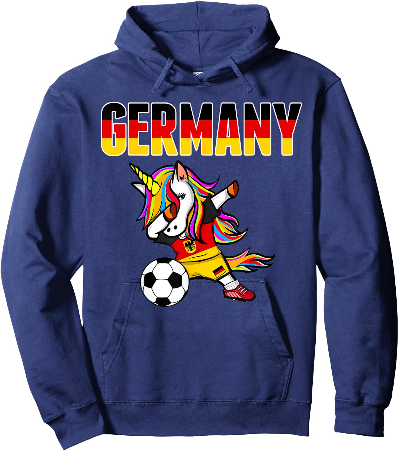 Dabbing Unicorn Deutschland Fußball Fans Trikot Deutschland Flagge Hoodie - Hoodie | Navy