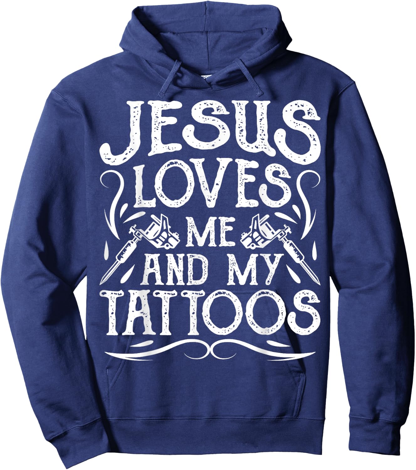 Jesus Loves Me And My Tattoos Tattooed Christian Artist Hoodie - Hoodie | Navy