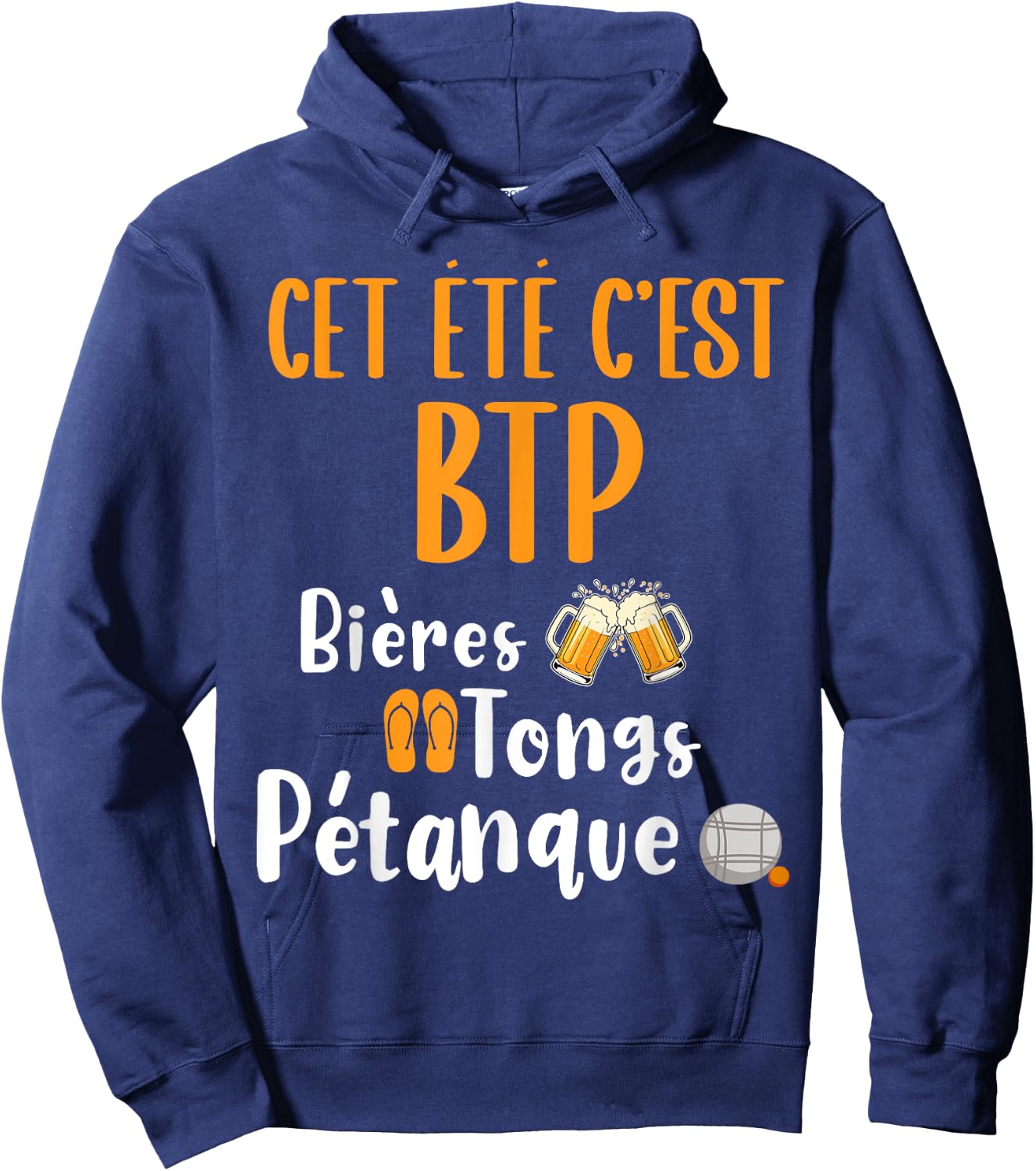This Summer It's BTP Beers Flip Flops Petanque Gift Summer Humor Hoodie - Hoodie | Navy