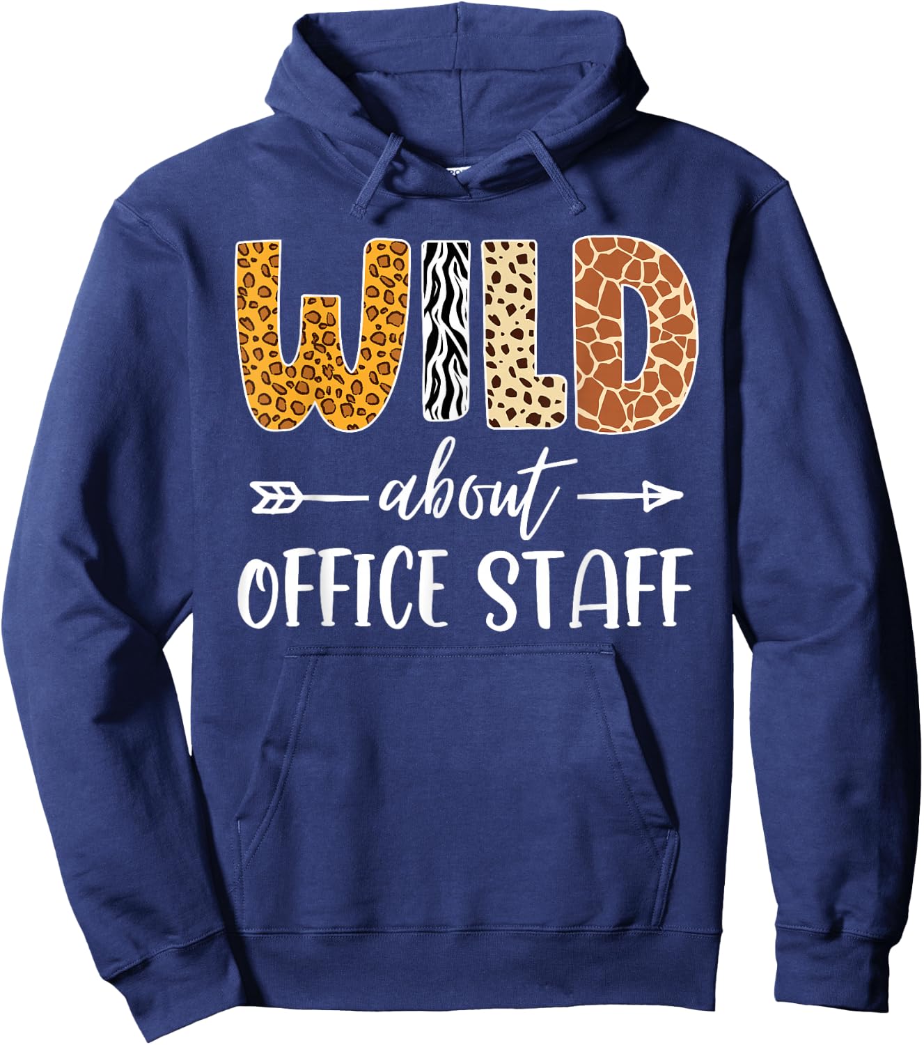 Wild About Office Staff Leopard Teacher Back to School Kids Hoodie - Hoodie | Navy