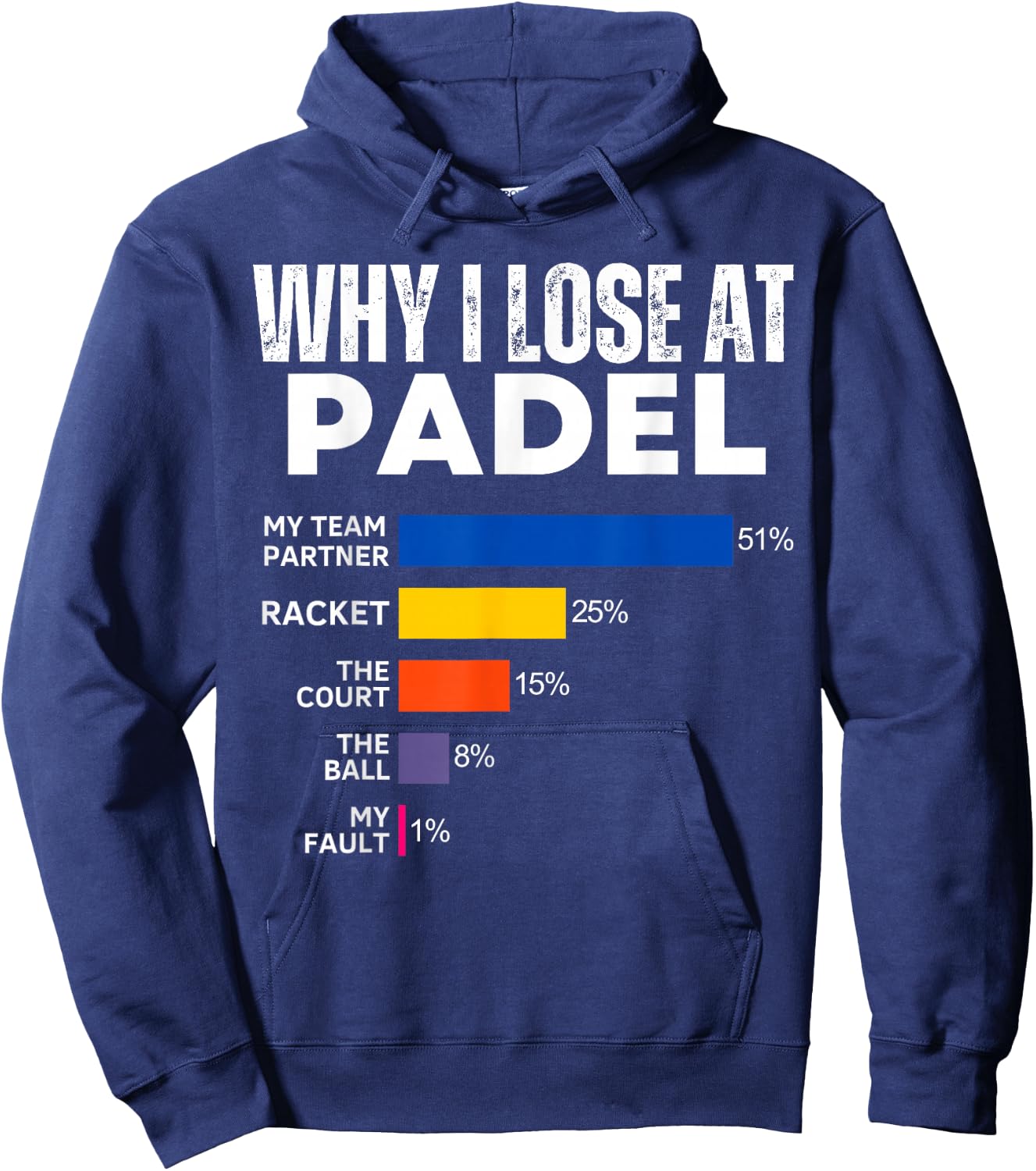 Why I Lose at Padel Tennis Funny Excuses and Men Hoodie - Hoodie | Navy