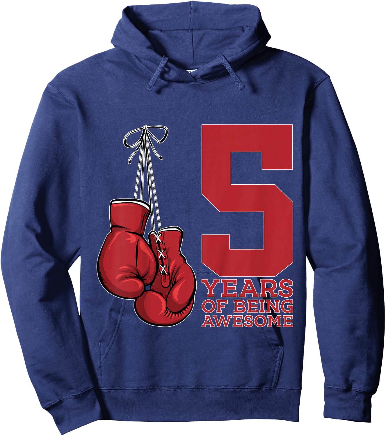 Boxing 5 Years of Being Awesome Boxer 5th Birthday Hoodie - Hoodie | Navy