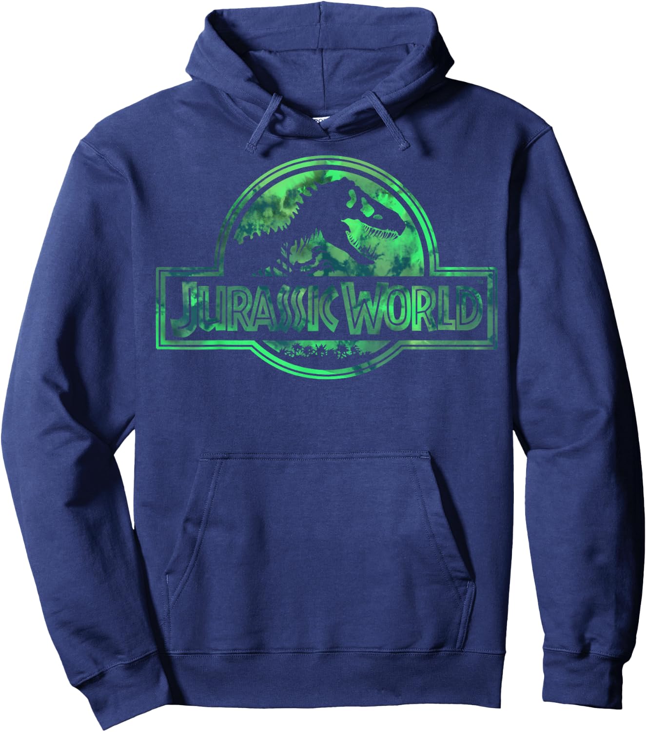 Jurassic World Green Teal Watercolor Logo Small Hoodie - Hoodie | Navy