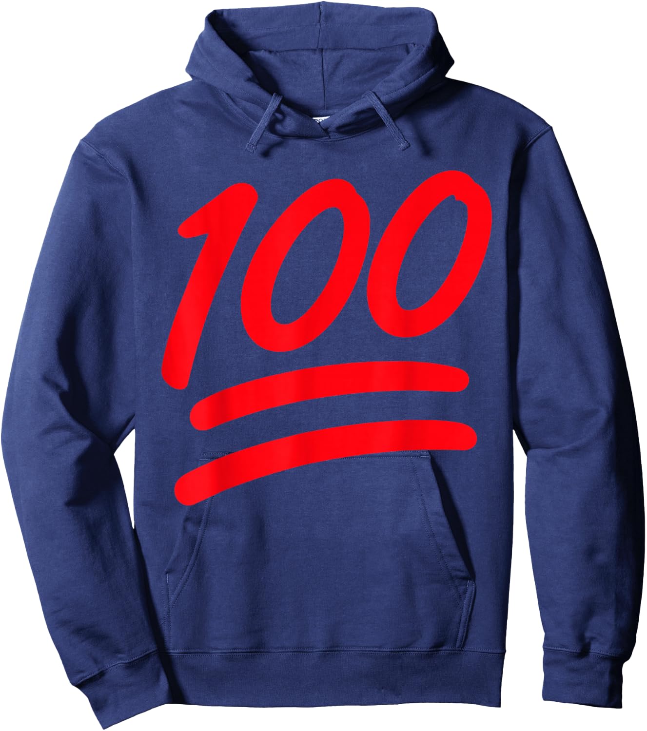Funny Emoticon Hundred Points Symbol 100 Score Hoodie - Hoodie | Navy