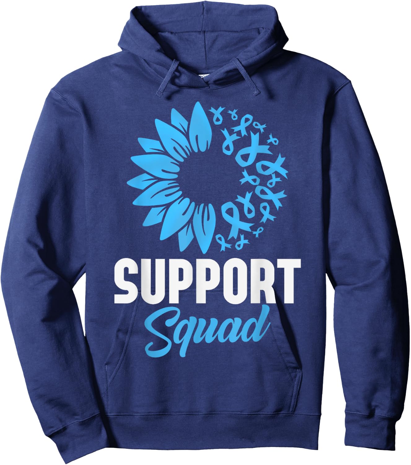 Prostate Cancer Awareness Support Squad Blue Ribbon Hoodie - Hoodie | Navy