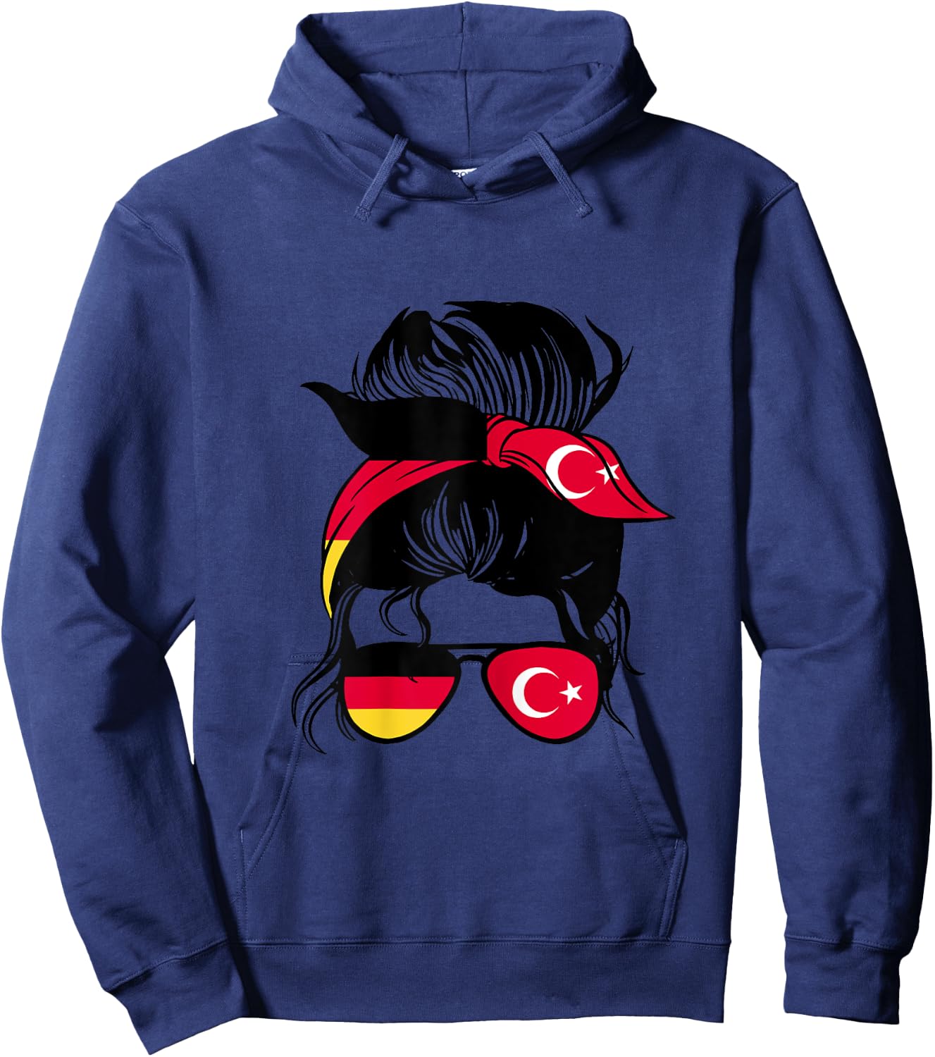Half German Half Turkish Mix Germany and Turkey Roots Hoodie - Hoodie | Navy