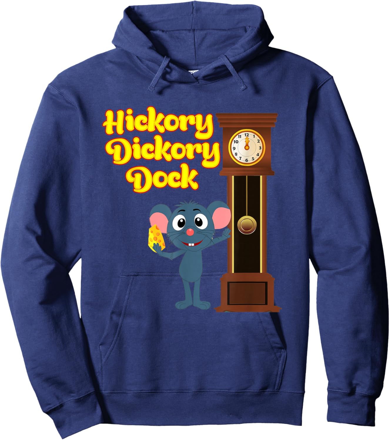 Hickory Dickory Dock Nursery Rhyme Adults and Kids Hoodie - Hoodie | Navy