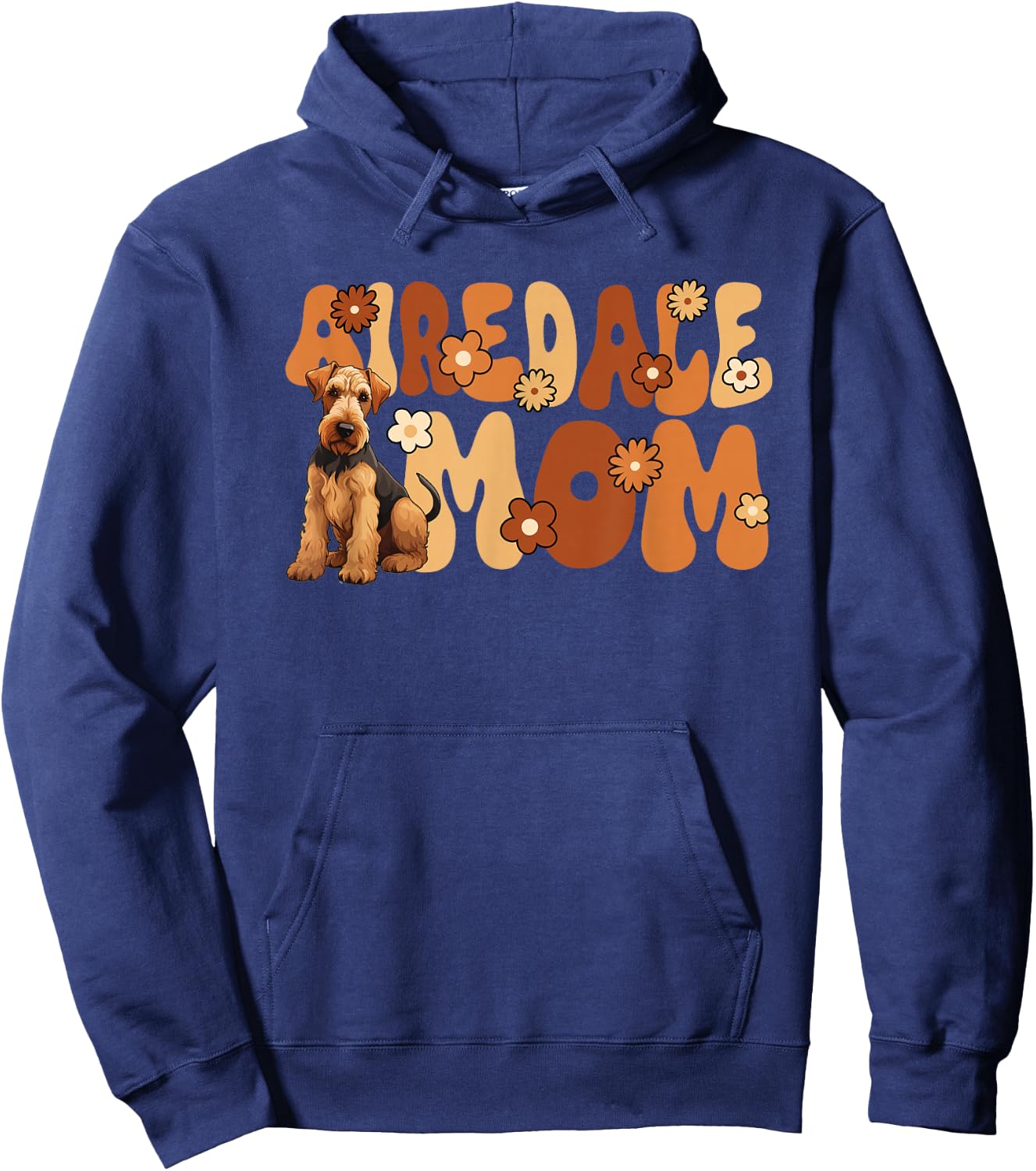 Airedale Terrier Groovy World's Best Airedale Mom Hoodie - Hoodie | Navy