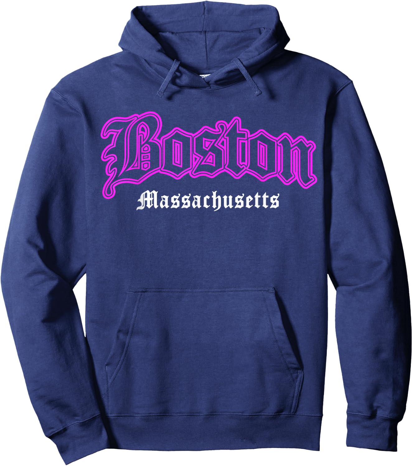 Pink Boston Massachusetts Souvenir Women Hoodie - Hoodie | Navy