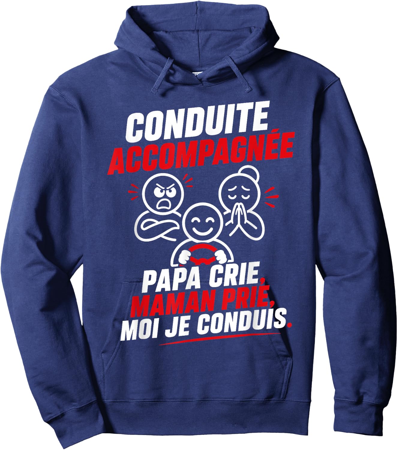 Young Licensed Humor Dad Mom Driving Accompanied Hoodie - Hoodie | Navy