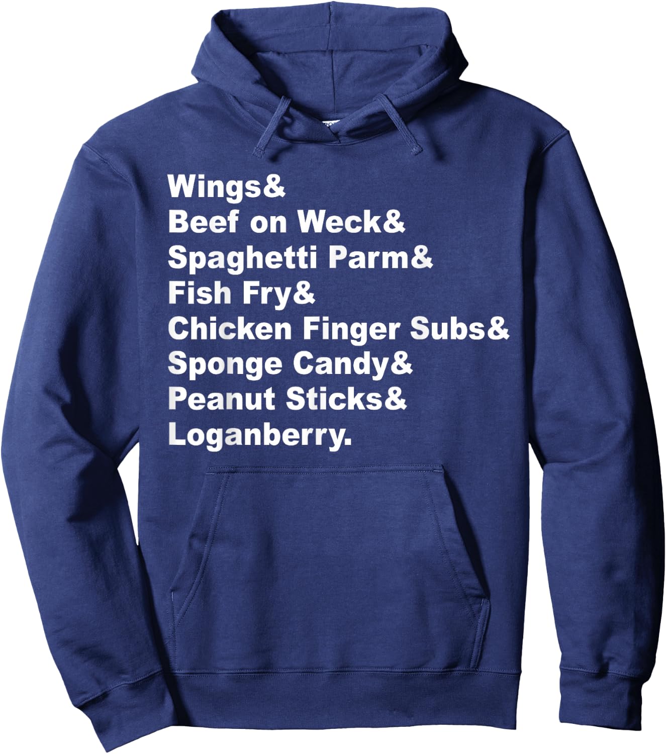 Classic Buffalo New York Foods Buffalo NY Foodie List Hoodie - Hoodie | Navy