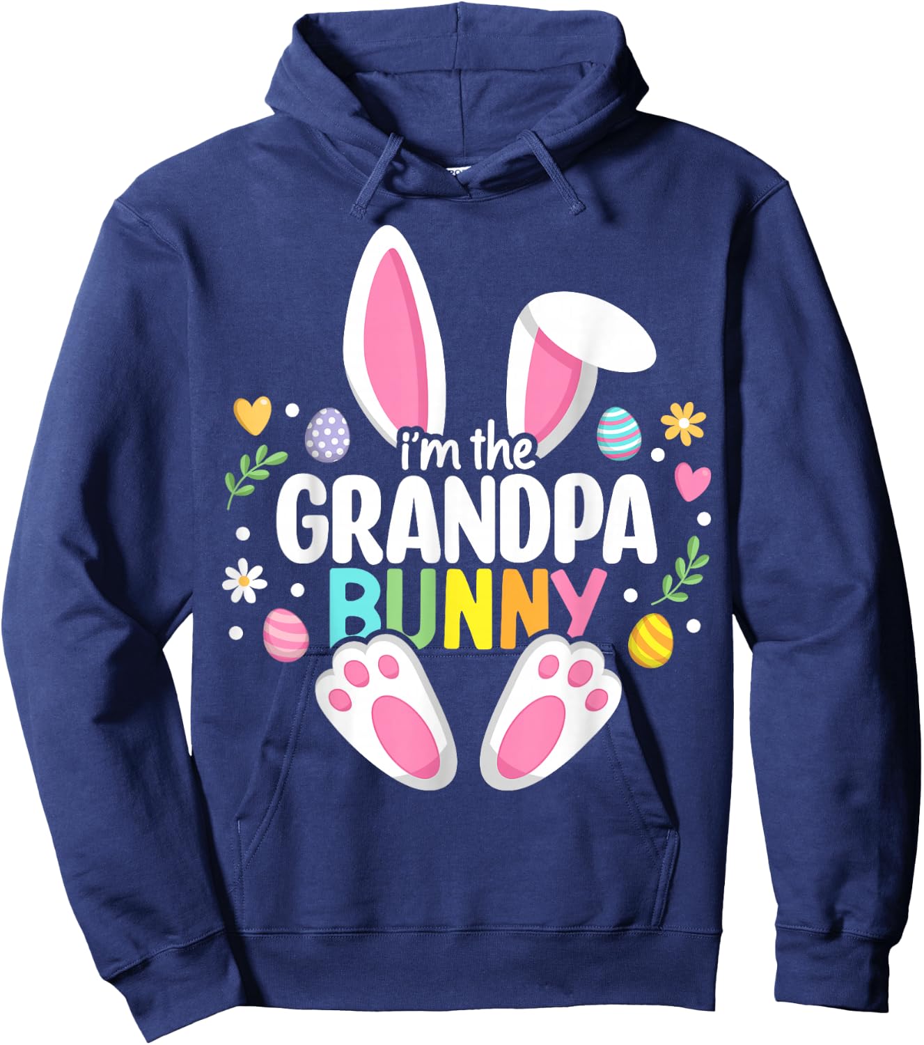 Easter Grandpa Bunny Papa Happy Easter Day Family Matching Hoodie - Hoodie | Navy