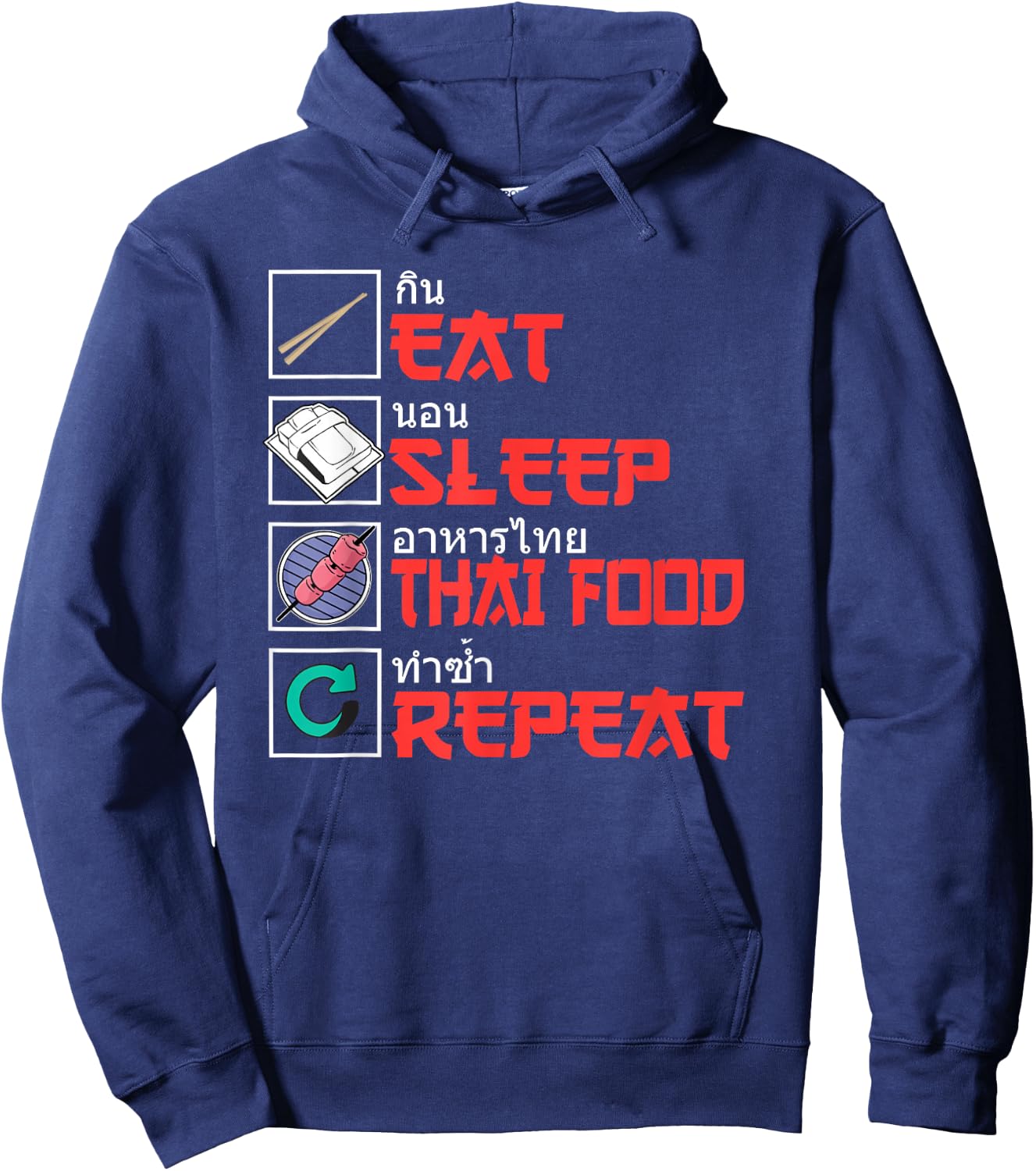 Funny Thai Food Design Hoodie - Hoodie | Navy