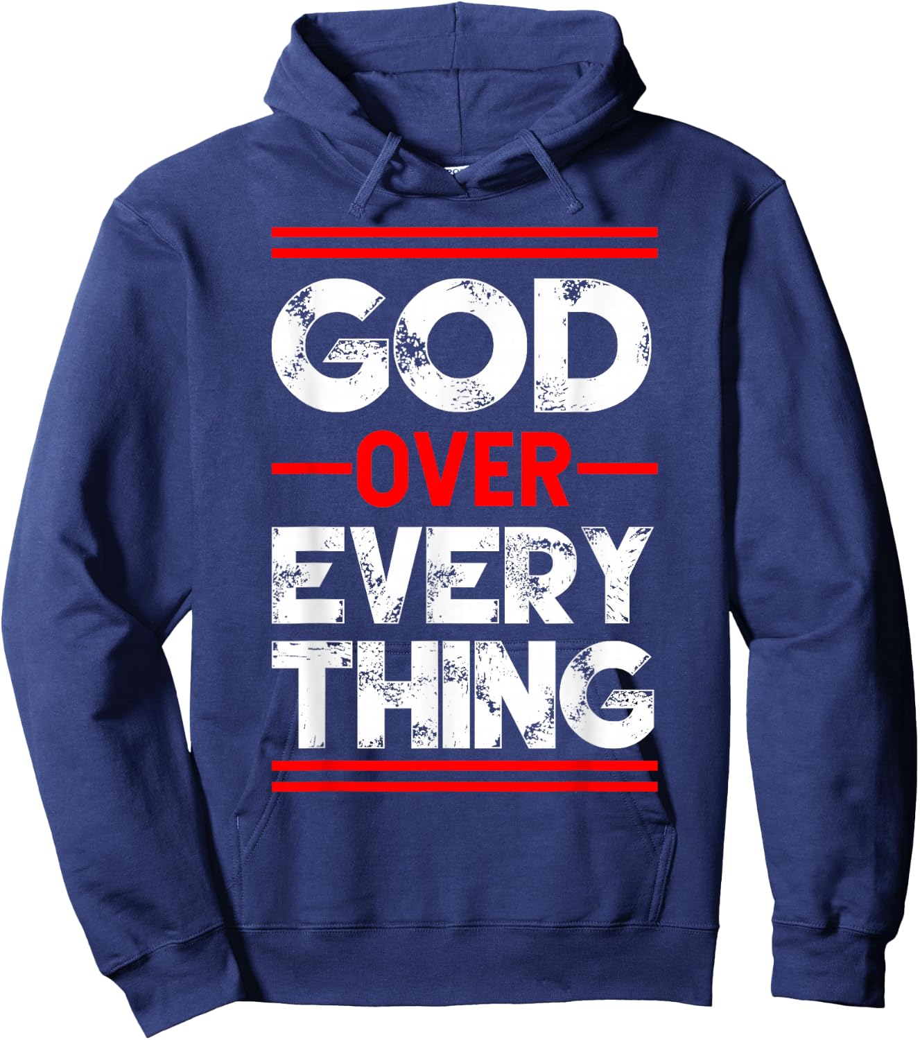 Christian Faith God Over Everything Hoodie - Hoodie | Navy
