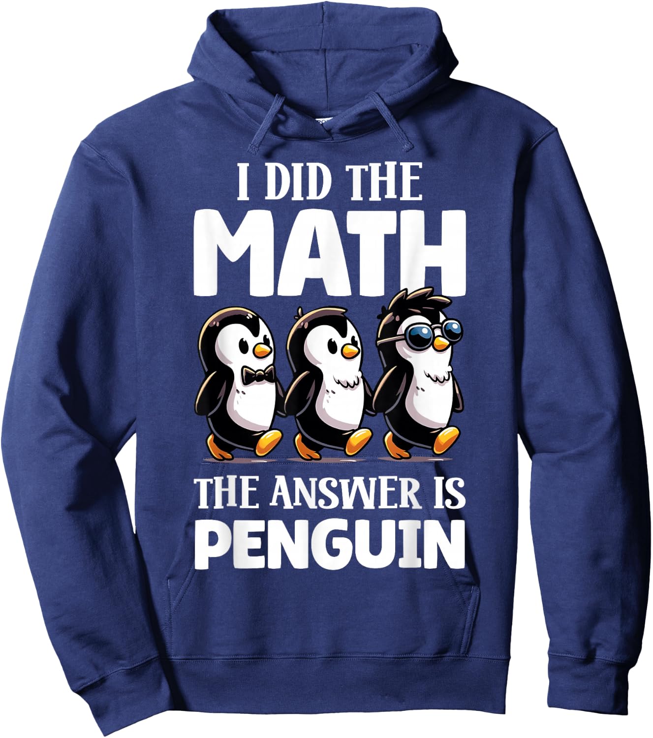 Math Penguin Teacher Funny Graphic Hoodie - Hoodie | Navy
