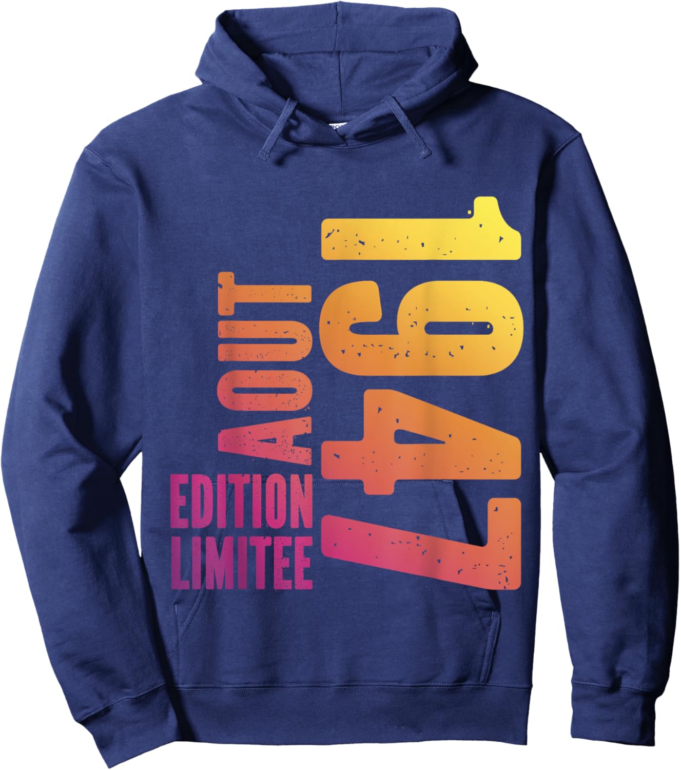 77 Years Limited Edition Birthday Man Woman August 1947 , Black, S Hoodie - Hoodie | Navy