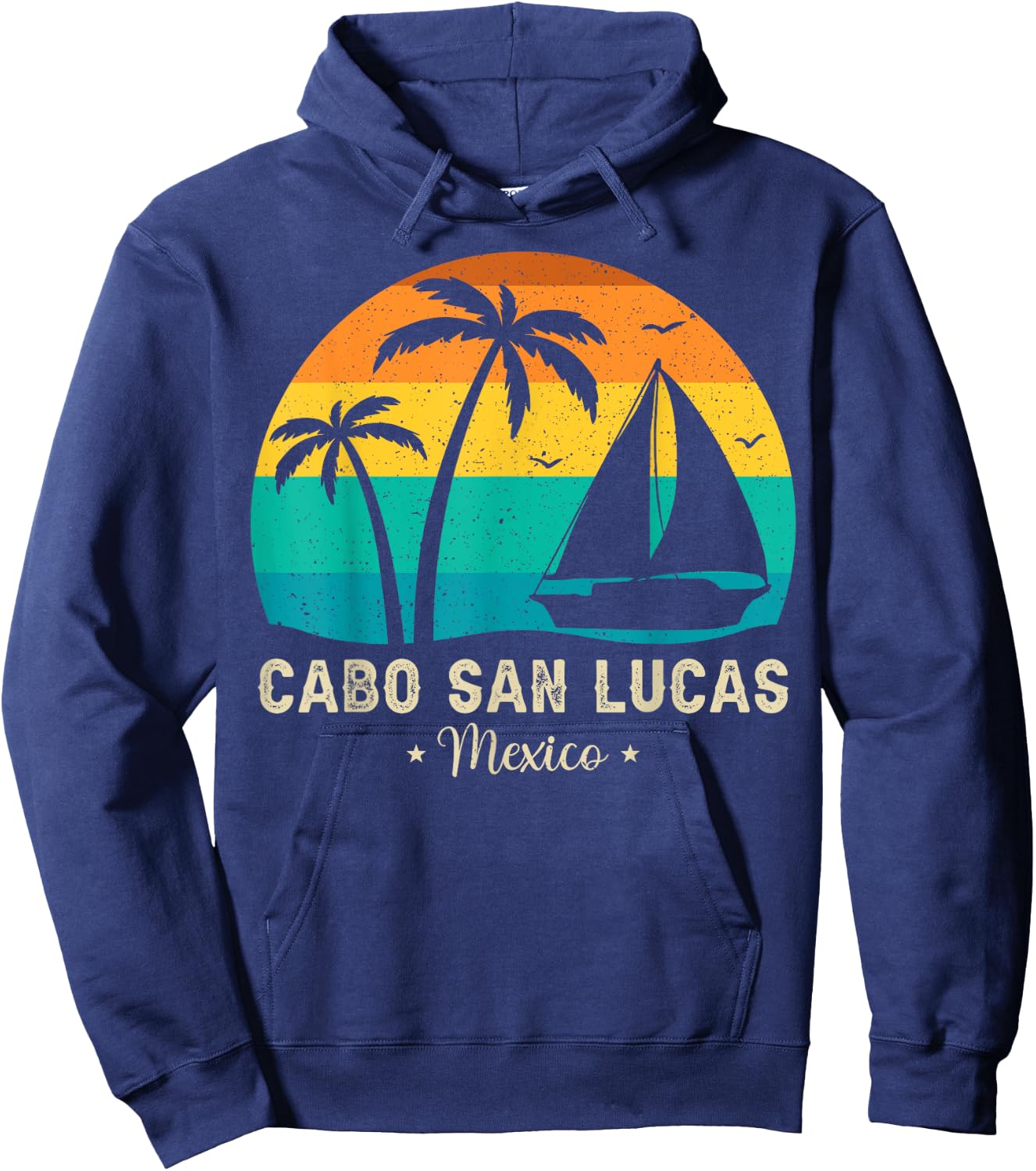 Vintage Cabo San Lucas Mexico Sunset, Vacation Summer Men Women Girls Kids Hoodie - Hoodie | Navy