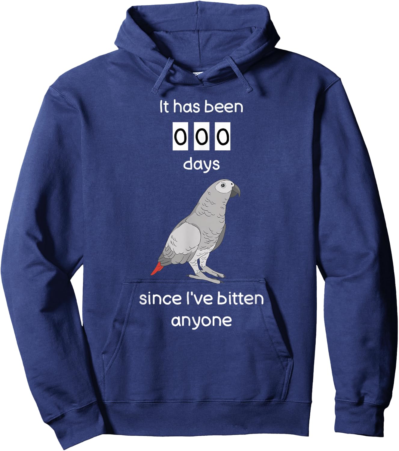 Funny African Grey Shirt Biting African Grey Parrot Hoodie - Hoodie | Navy