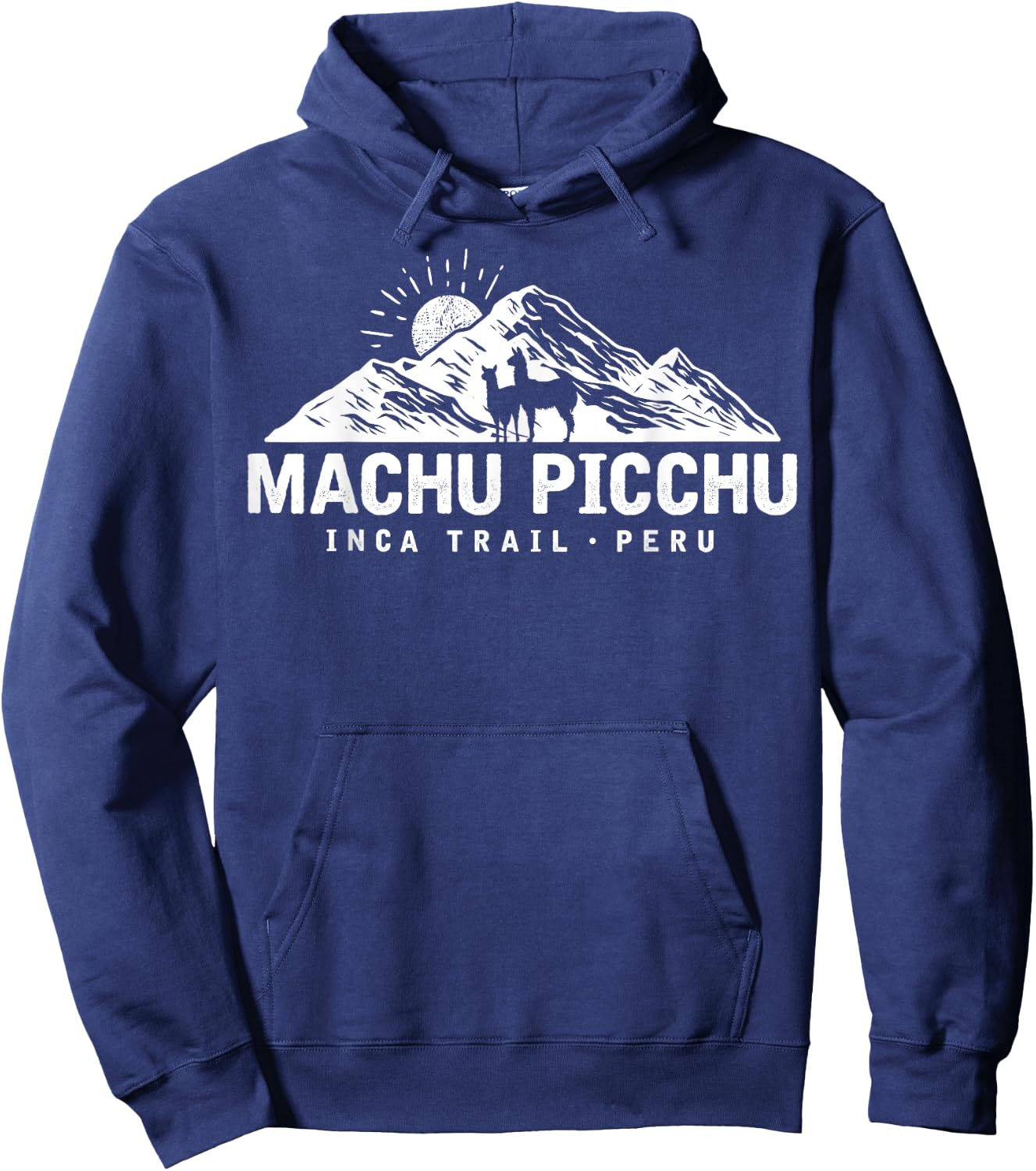 Machu Picchu Retro Llama - Cuzco Peru - Peru Inca Trail Hoodie - Hoodie | Navy