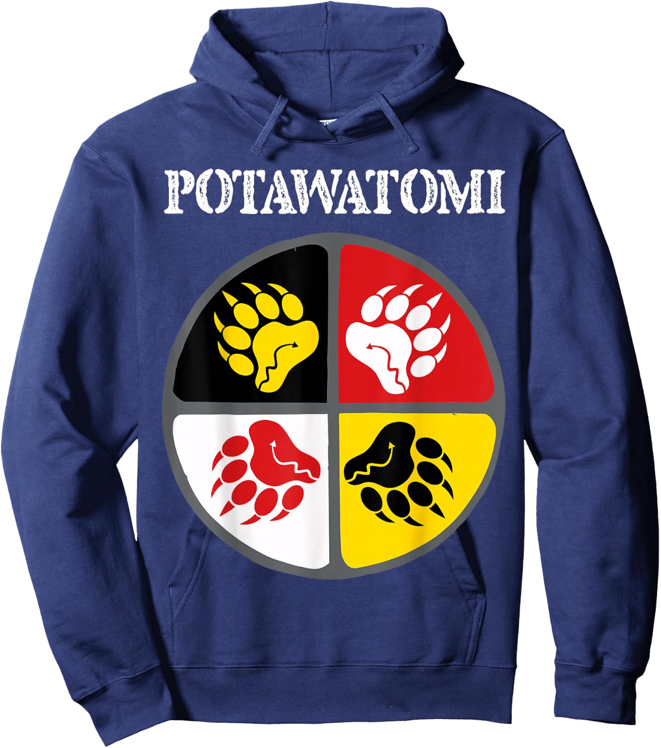 Potawatomi Tribe Native American Medicine Wheel Hoodie - Hoodie | Navy