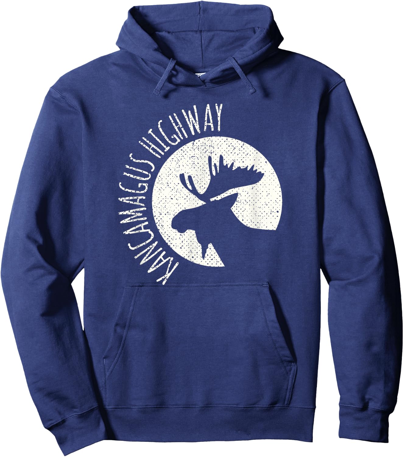 Kancamagus Highway Moose graphic New Hampshire Hoodie - Hoodie | Navy