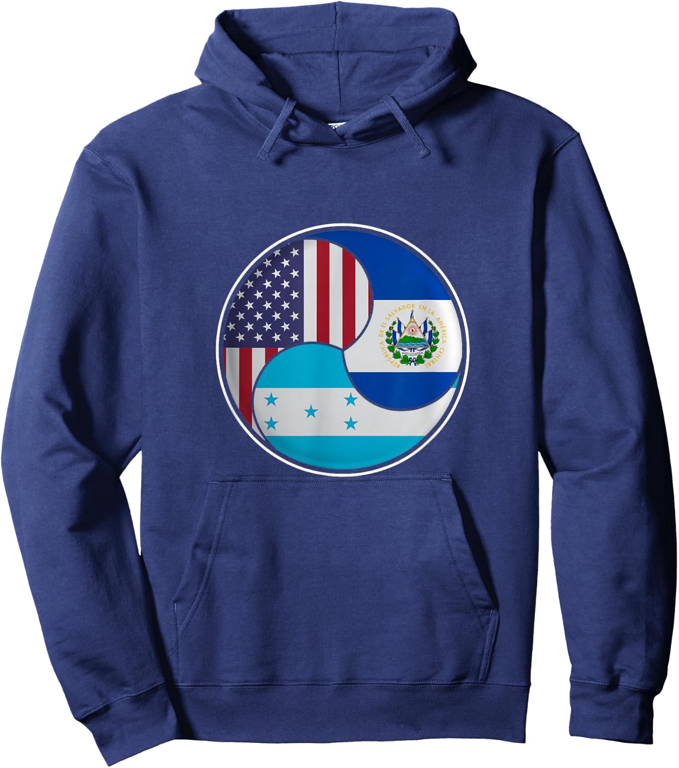 Multiculti heritage. El Salvador, Honduras and the USA Hoodie - Hoodie | Navy