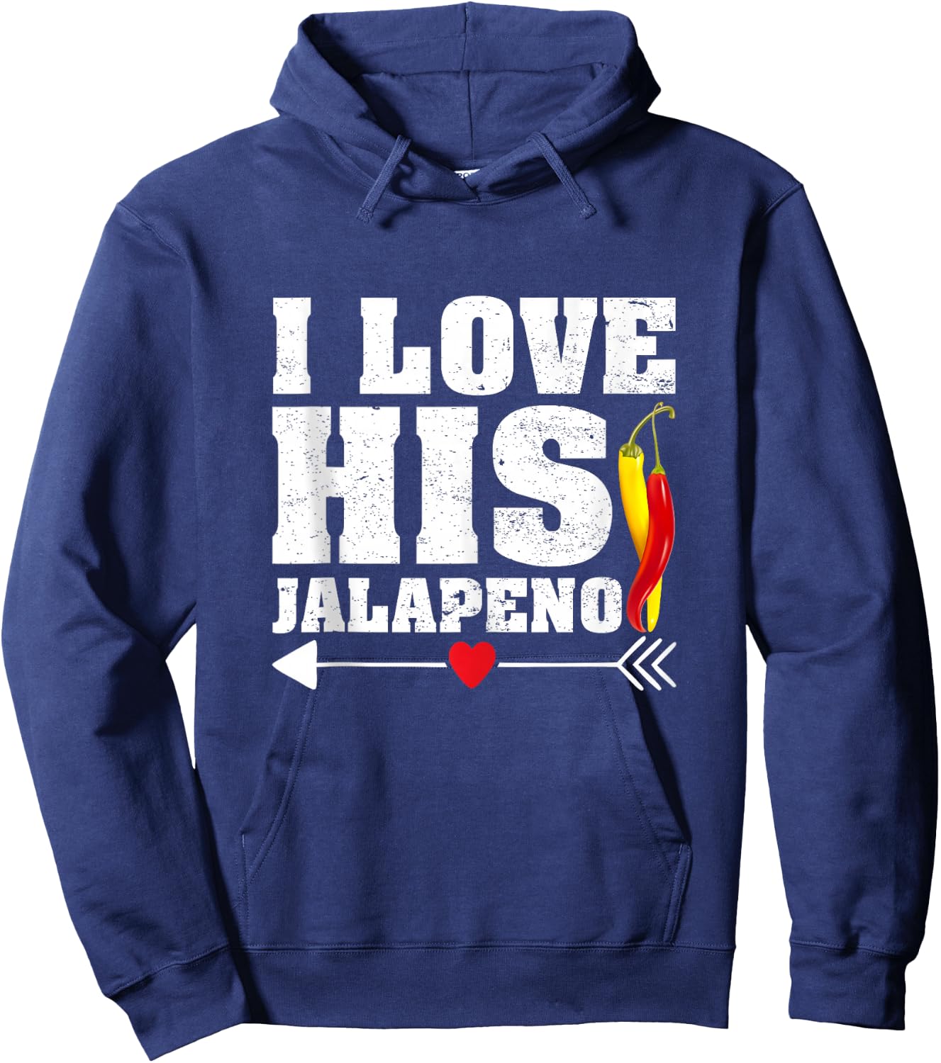 I Love His Jalapeno Matching Couples Cinco De Mayo Fiesta Hoodie - Hoodie | Navy