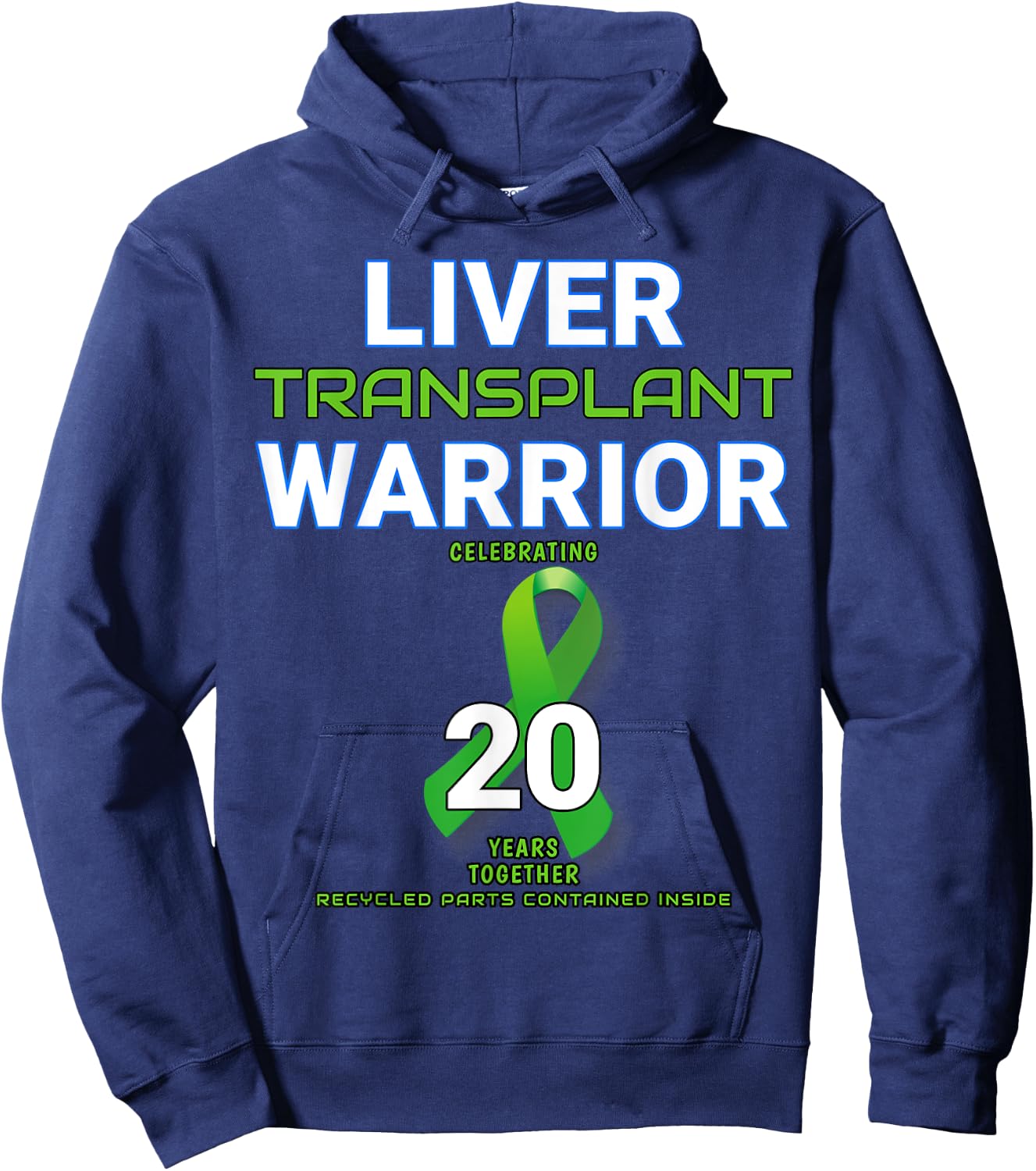 Liver Transplant Anniversary Twenty 20 Year Warrior Survivor Hoodie - Hoodie | Navy