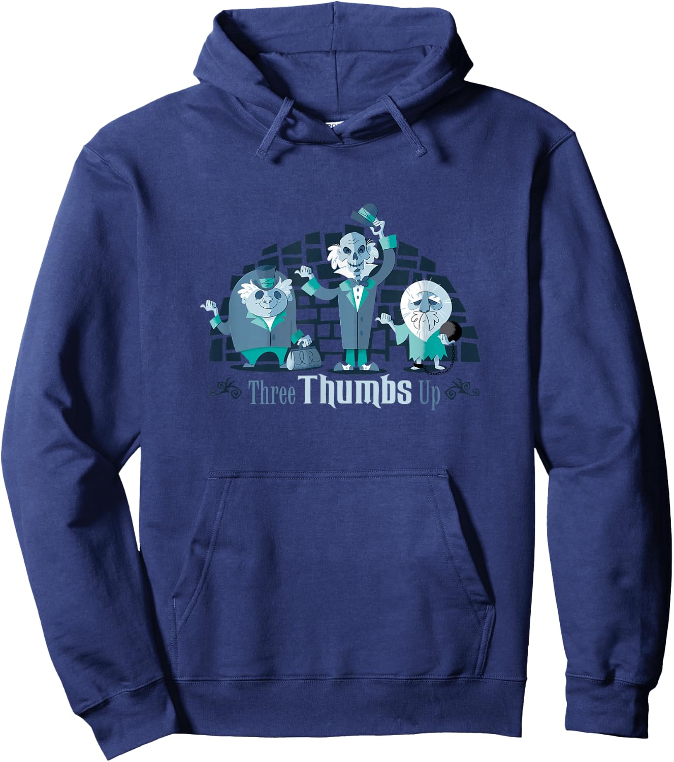 The Haunted Mansion Three Thumbs Up Hitchhiking Ghosts Hoodie - Hoodie | Navy