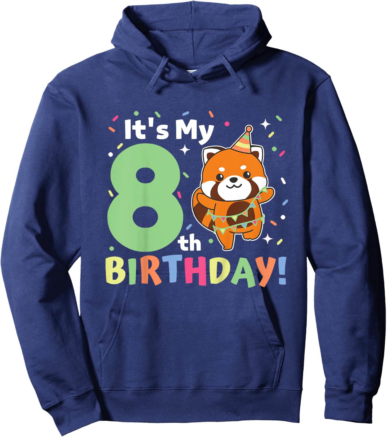 Kinder Rote Panda 8. Geburtstag Kinder acht Jahre alt Roter Panda Hoodie - Hoodie | Navy