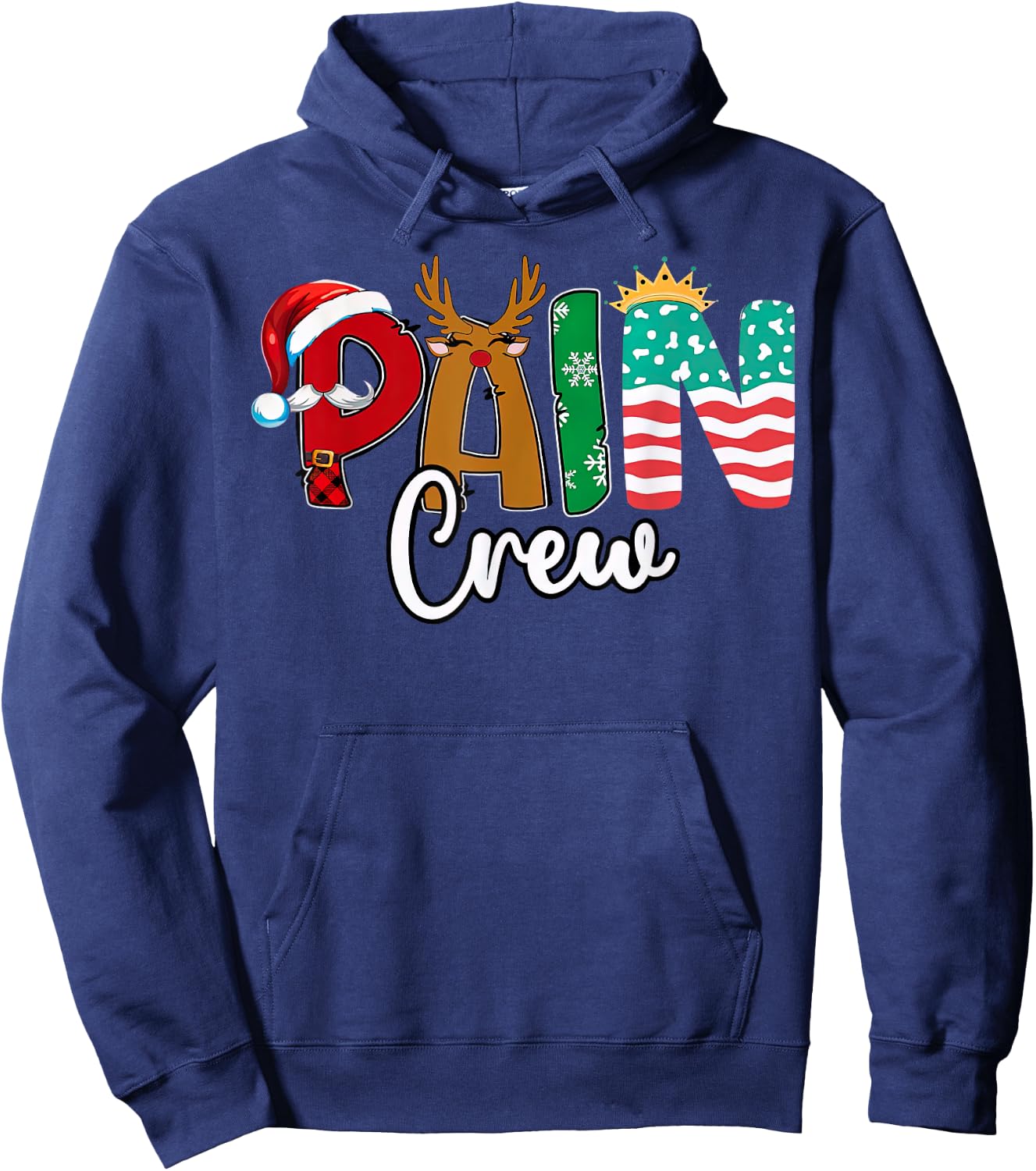 Pain Management Nurse Christmas Pain Crews Scrub Top Women Hoodie - Hoodie | Navy