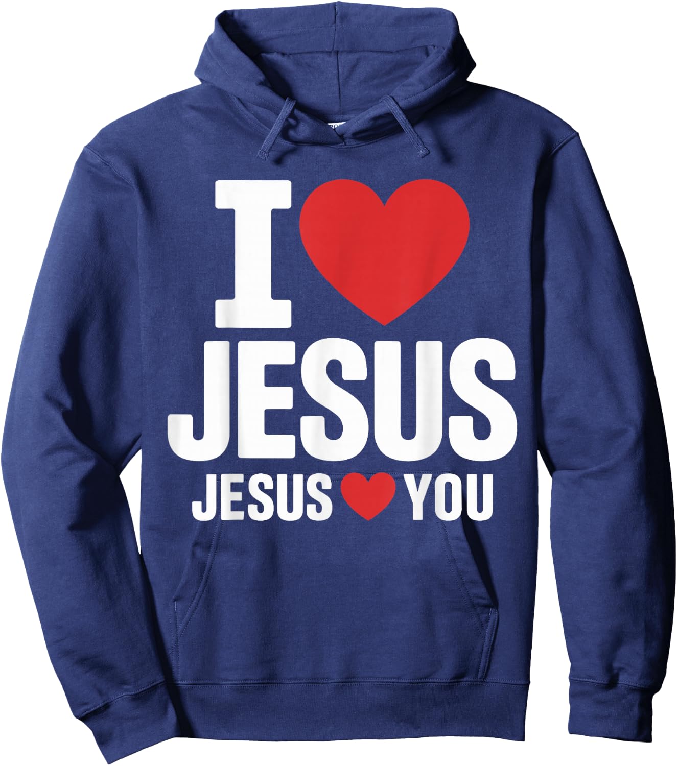 I Love Jesus Loves You Christian Faith Hoodie - Hoodie | Navy