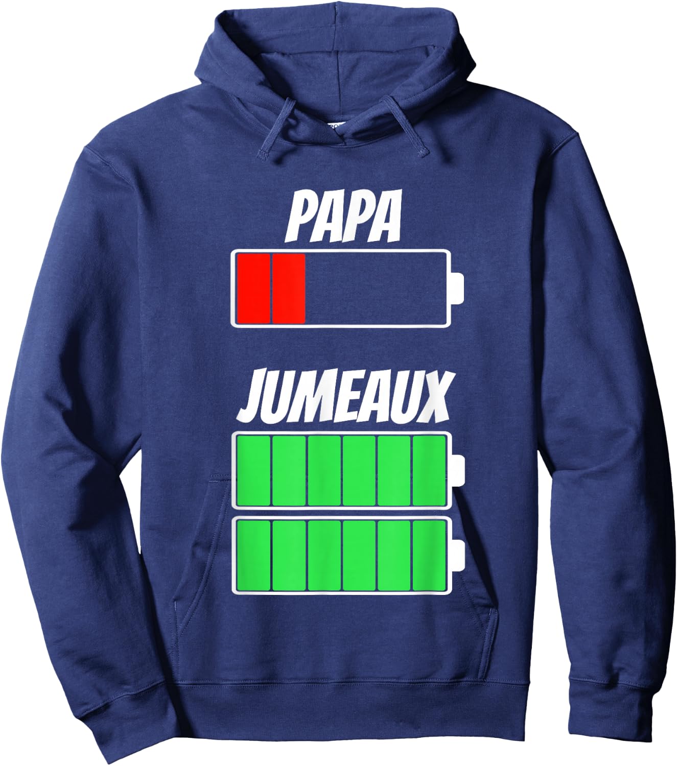 Daddy Twins Twins Dad Battery Battery Birth Christmas , Black, S Hoodie - Hoodie | Navy