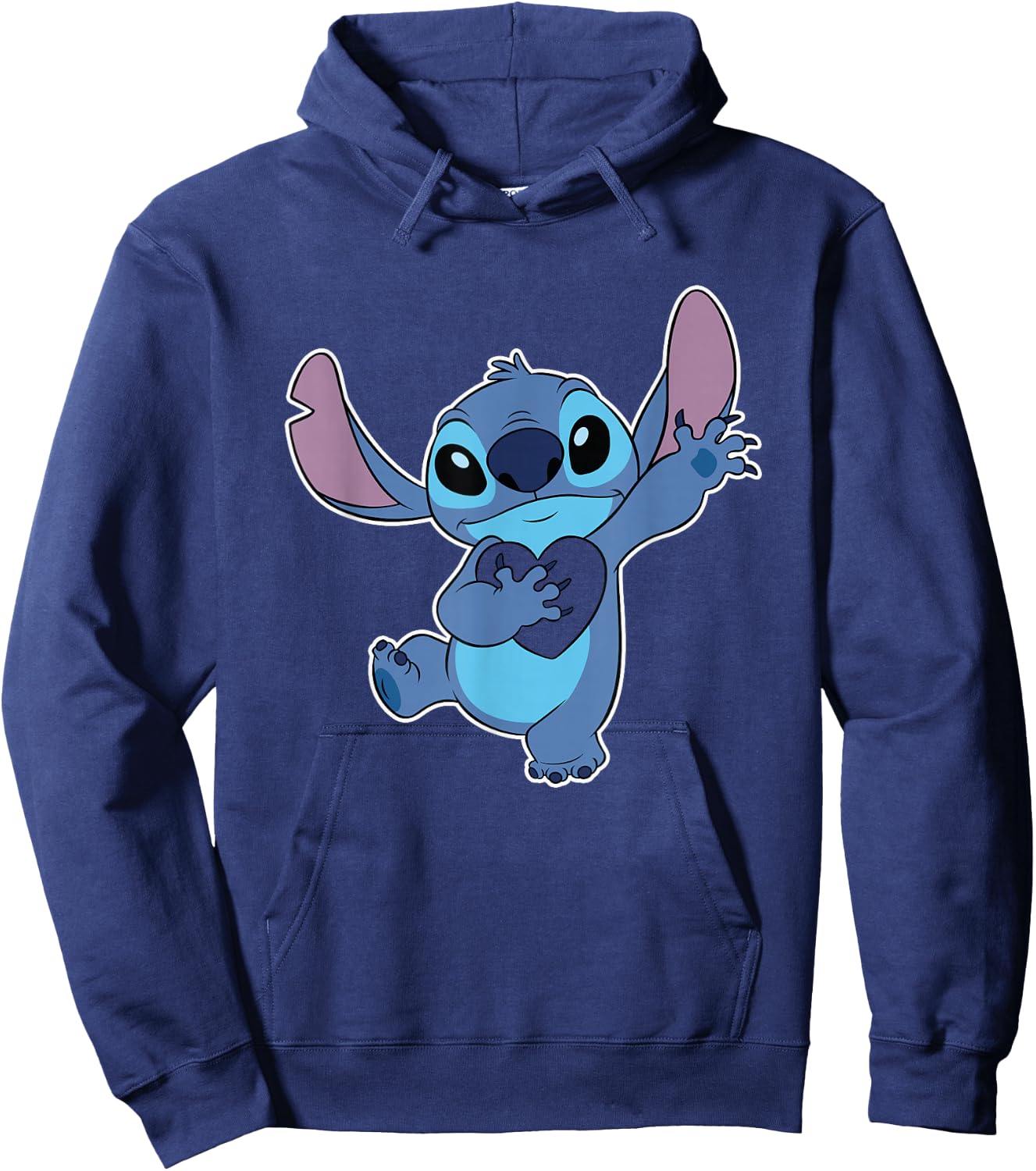 Disney Lilo & Stitch Valentine's Day Heart Belongs to Stitch Hoodie - Hoodie | Navy