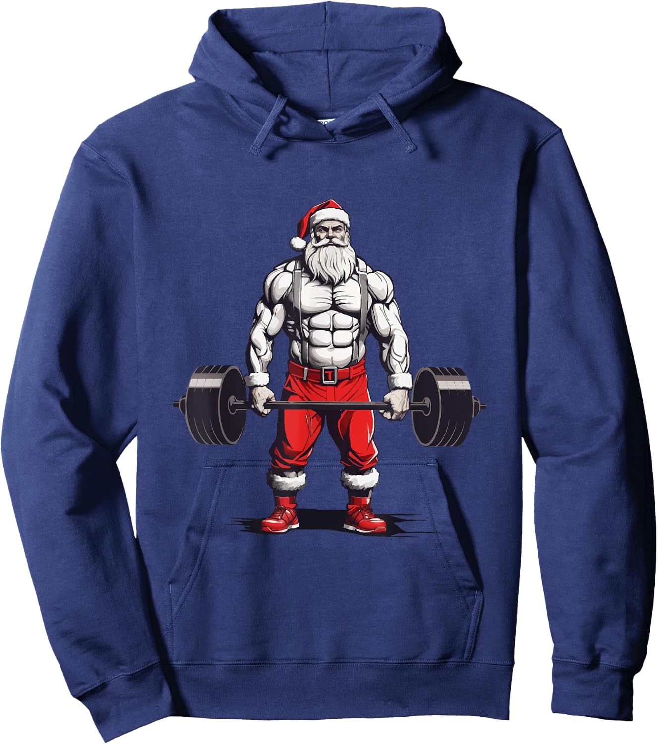 Santa Deadlift Bodybuilder Funny Fitness Christmas Hoodie - Hoodie | Navy