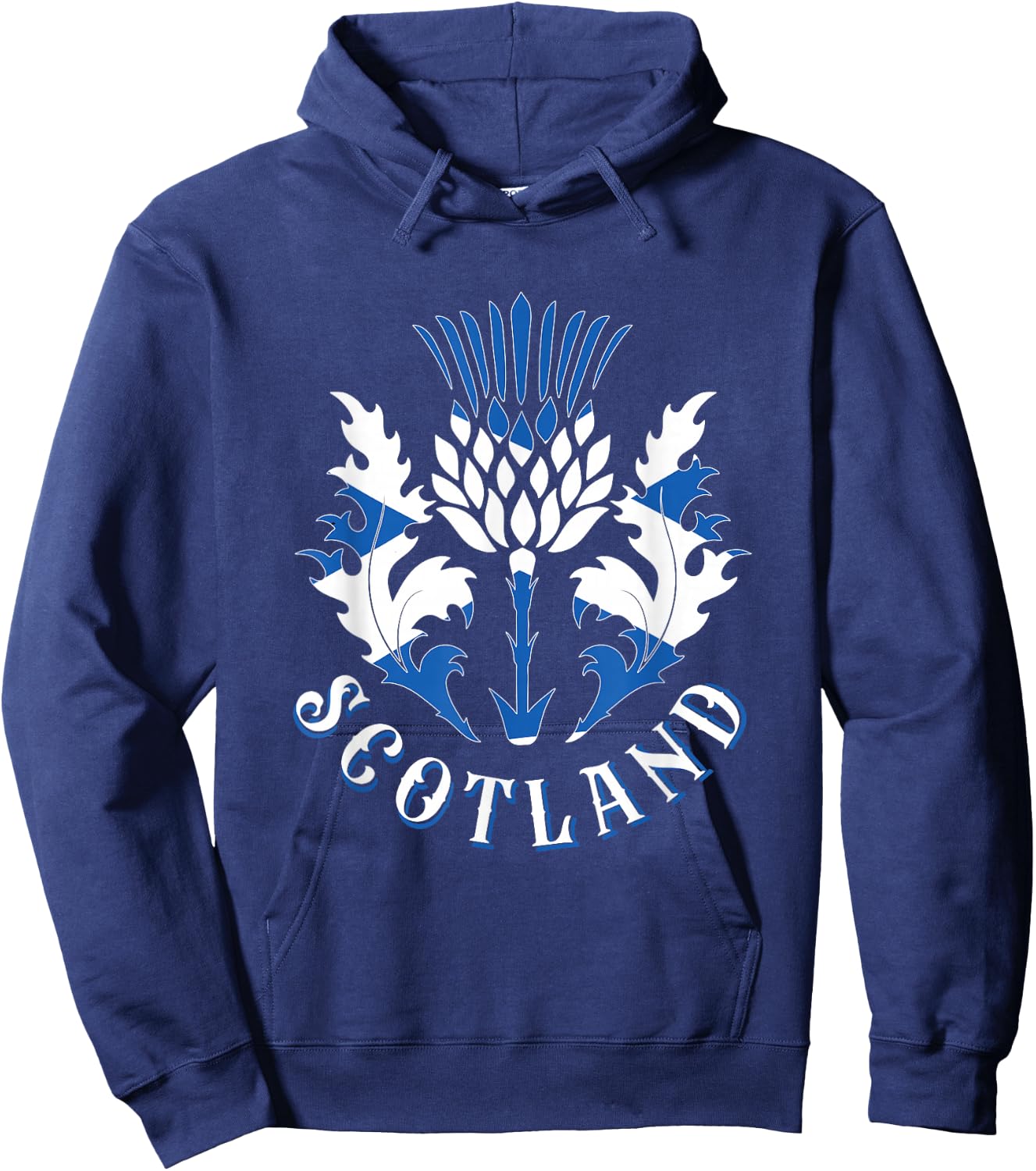 Scottish Flag and Scottish Thistle Scotland Emblem Hoodie - Hoodie | Navy