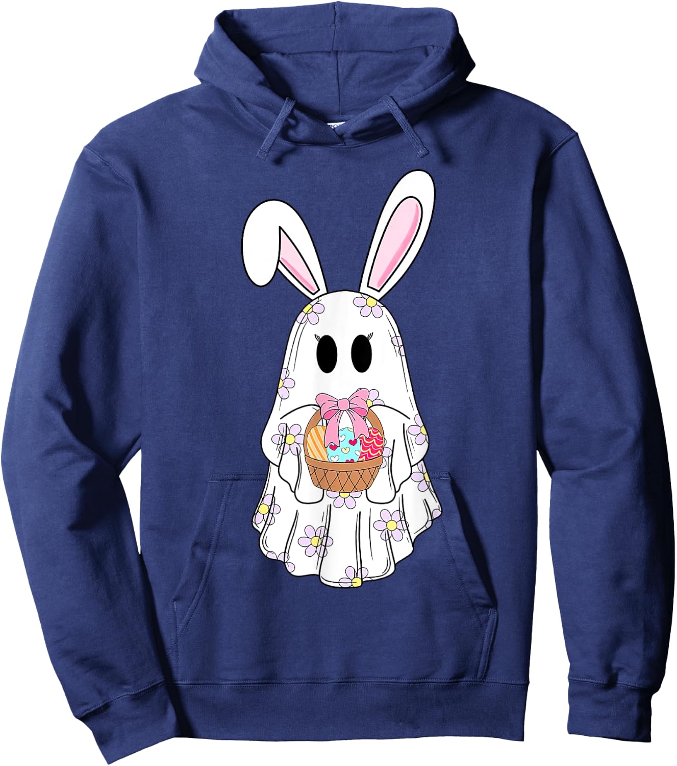 Cute Ghost Bunny Ghost Rabbit Easter Day Rabbit Lover Hoodie - Hoodie | Navy