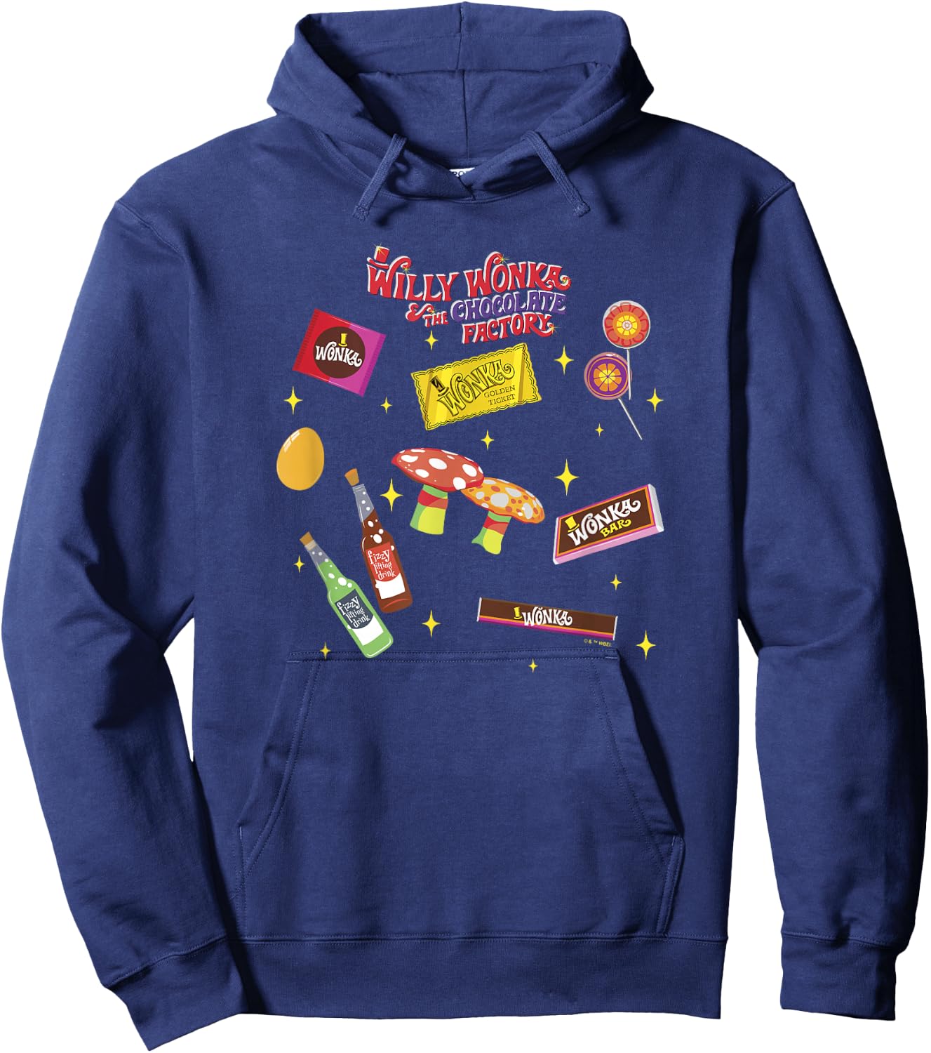 Willy Wonka And The Chocolate Factory Wonka Candies Icons Hoodie - Hoodie | Navy