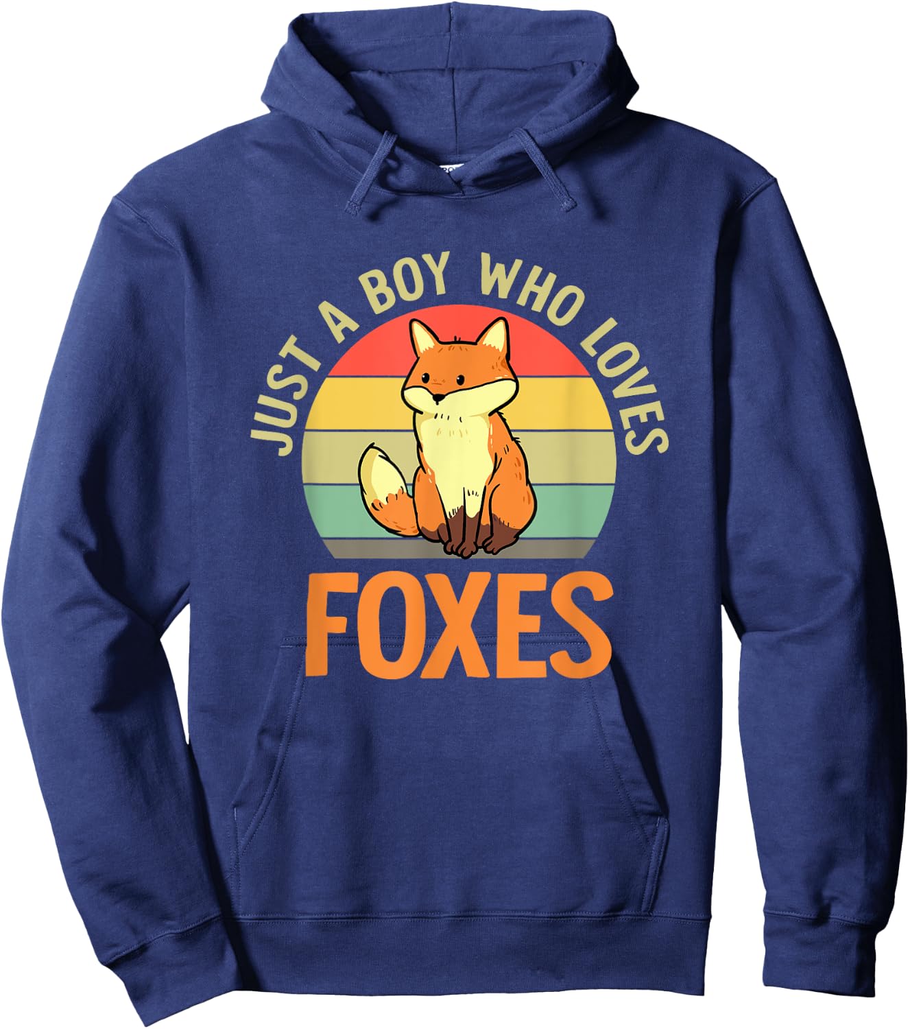 Retro Just A Boy Who Loves Foxes Boys Toddler Fox Lover Hoodie - Hoodie | Navy