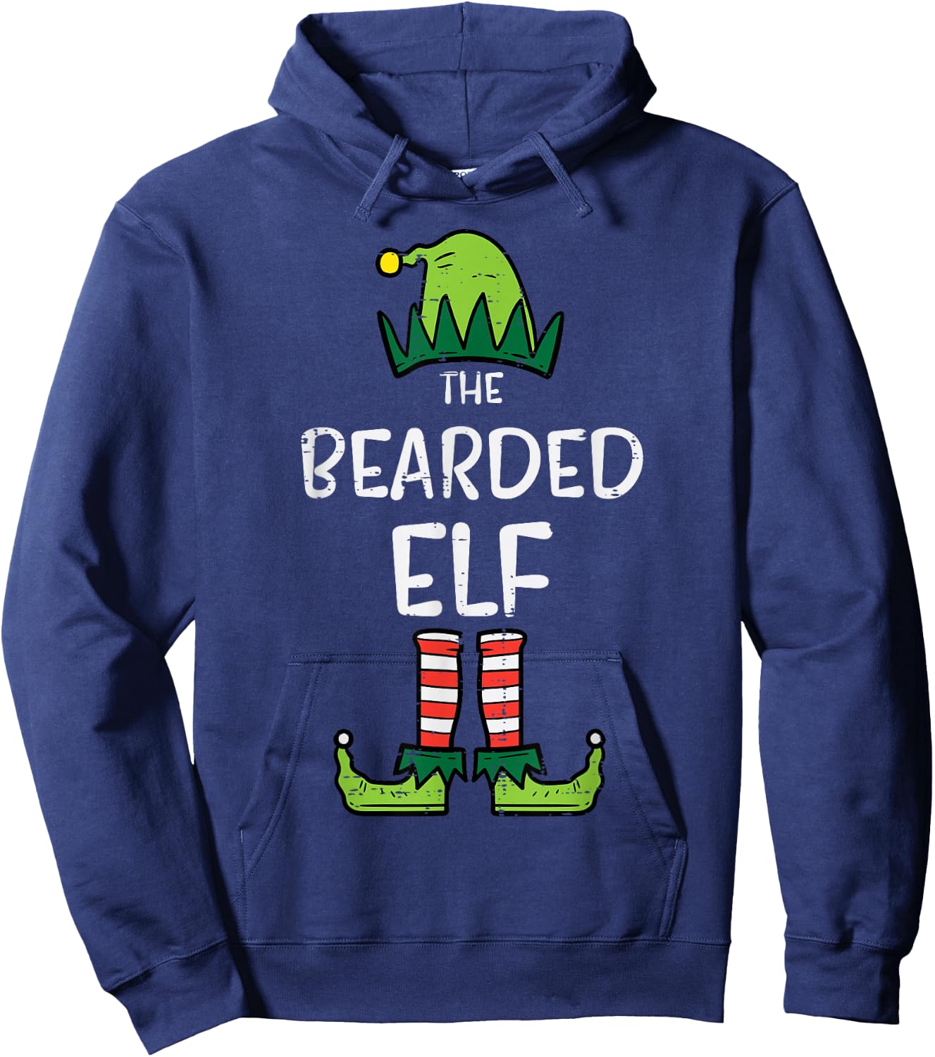 Bearded Elf Matching Christmas For Family Uncle Dad Hoodie - Hoodie | Navy