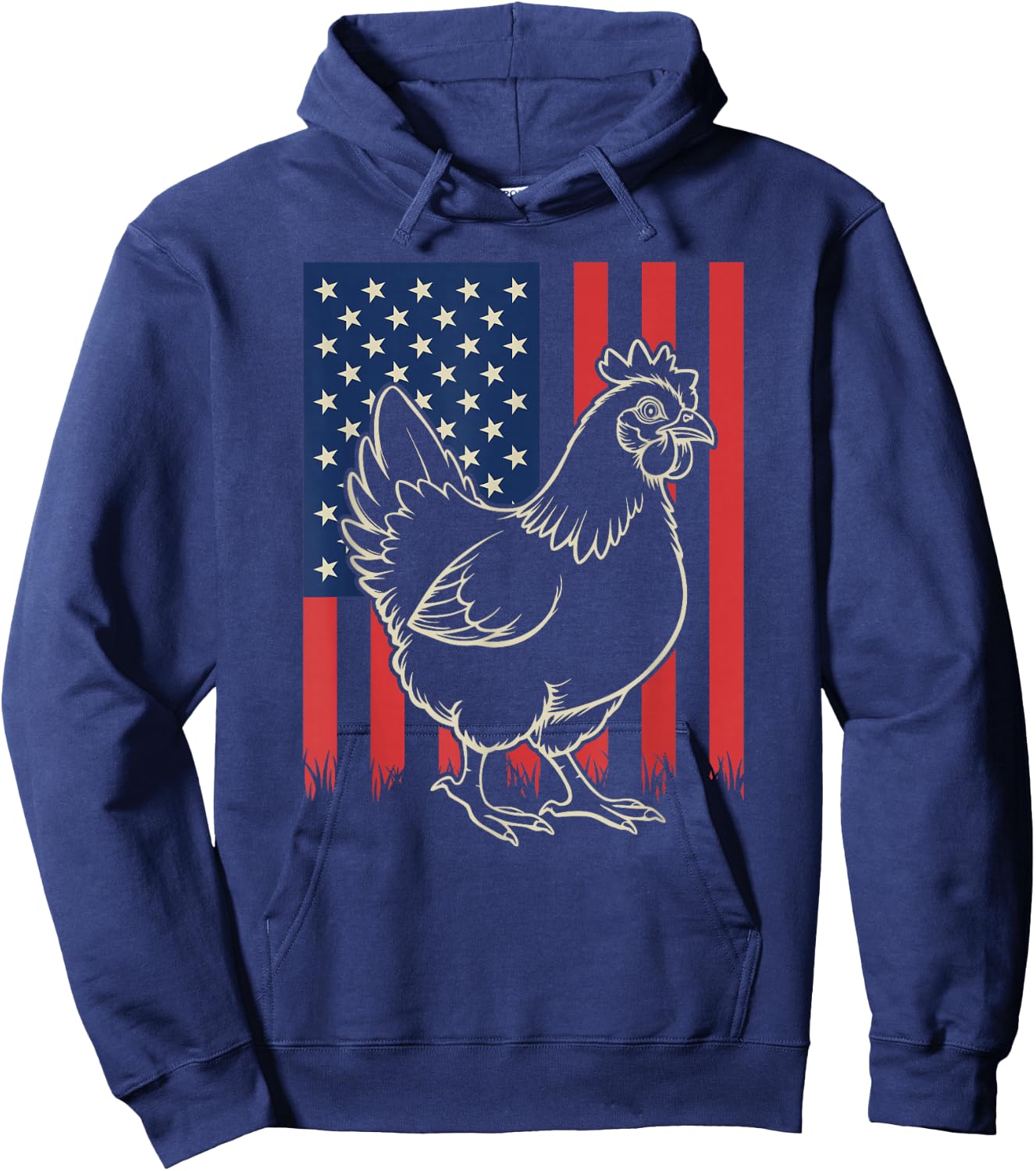 Chicken Lover Farmer Farm Animal 4th of July Hoodie - Hoodie | Navy